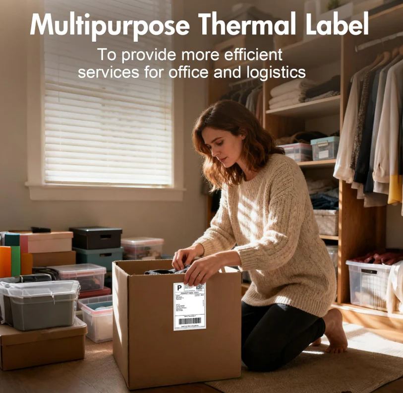 4 x 6 Inch Direct Thermal Shipping Labels - 500 Fanfold Labels/Stack - Compatible for Zebra, Rollo, True Image Printers (Commercial Grade) - Image 3