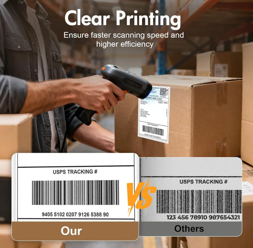 4 x 6 Inch Direct Thermal Shipping Labels - 500 Fanfold Labels/Stack - Compatible for Zebra, Rollo, True Image Printers (Commercial Grade) - Image 4