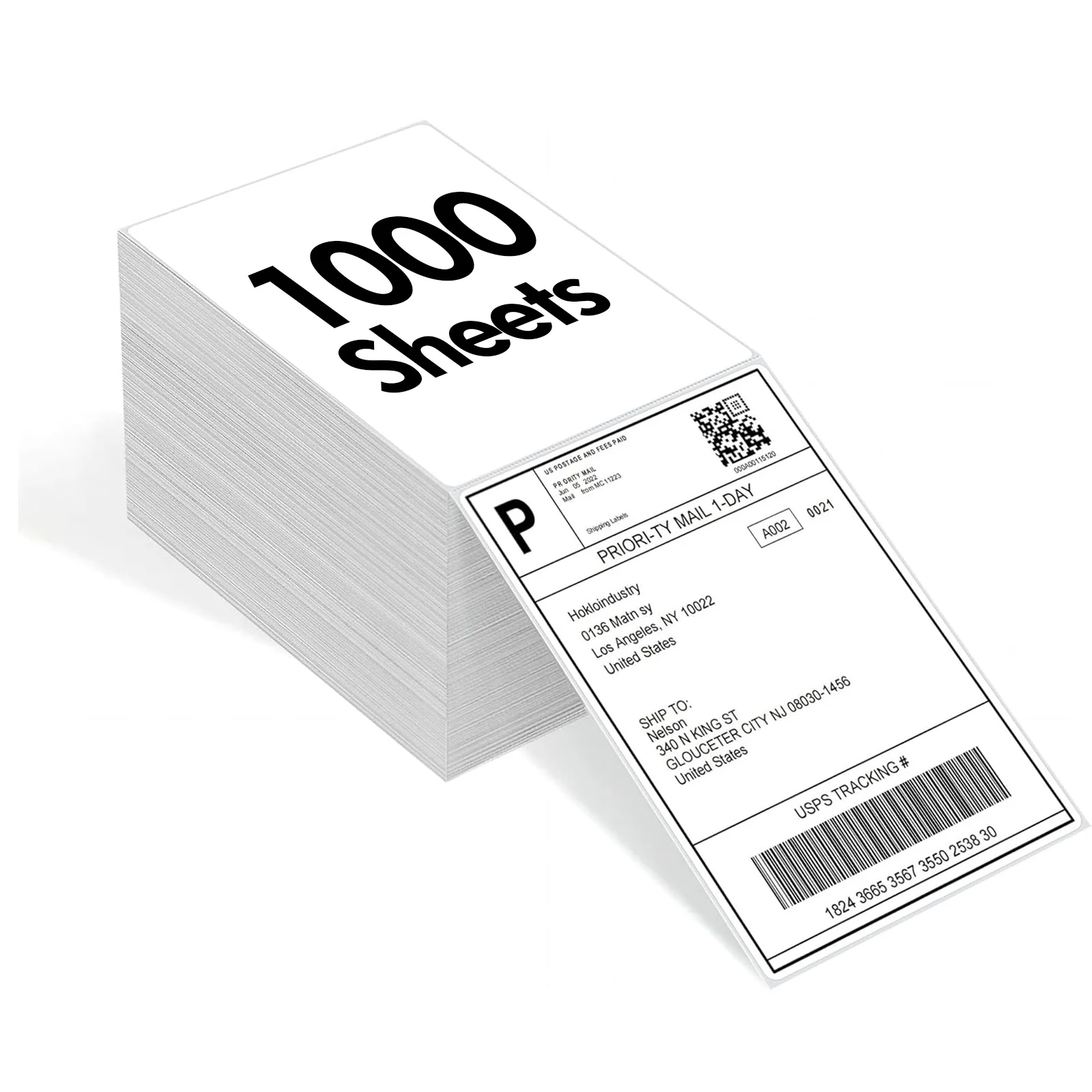 4 x 6 Inch Direct Thermal Shipping Labels - 500 Fanfold Labels/Stack - Compatible for Zebra, Rollo, True Image Printers (Commercial Grade) - Image 7