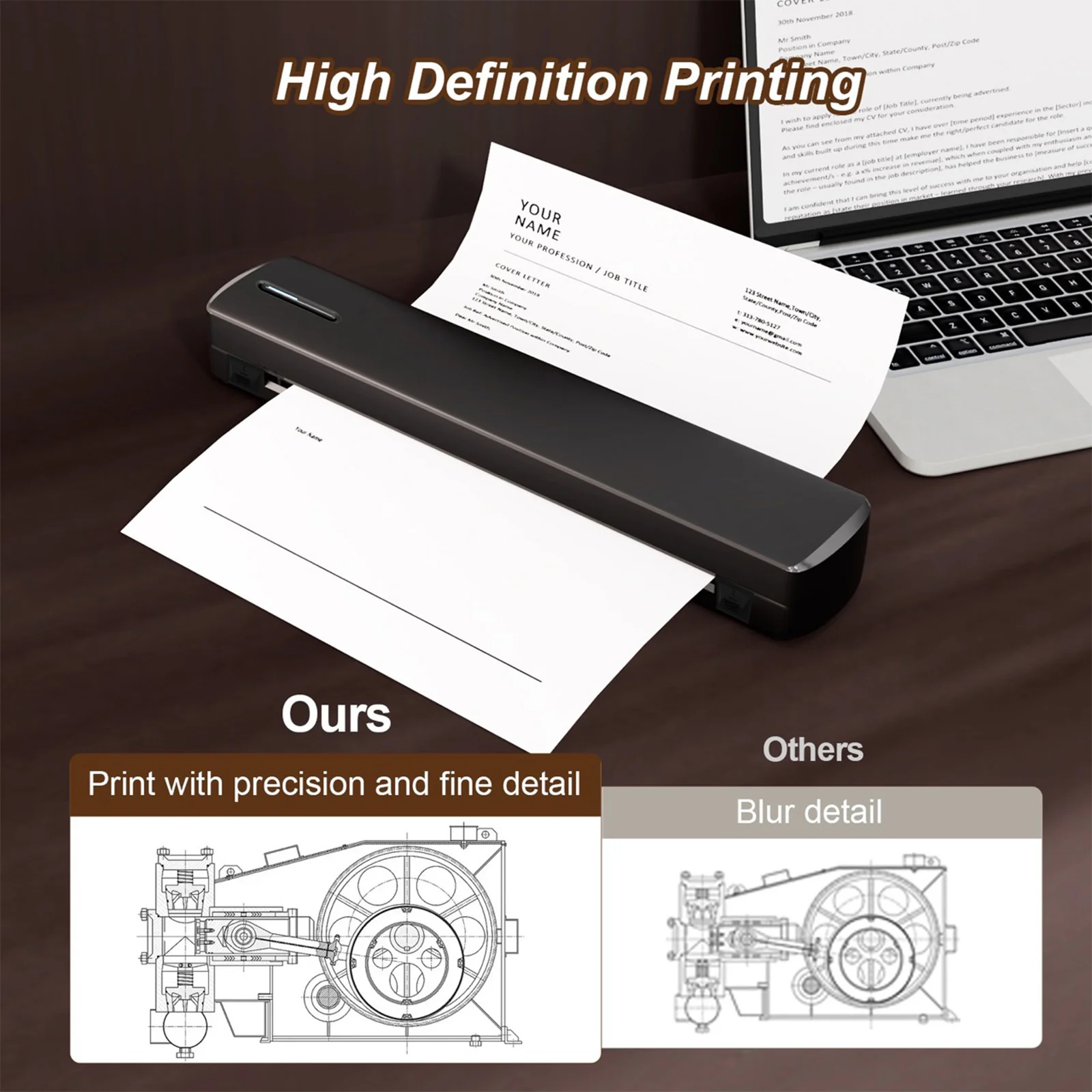True Image TC80 Inkless Printer, Portable Letter/A4/Tattoo Thermal Printer - Image 4