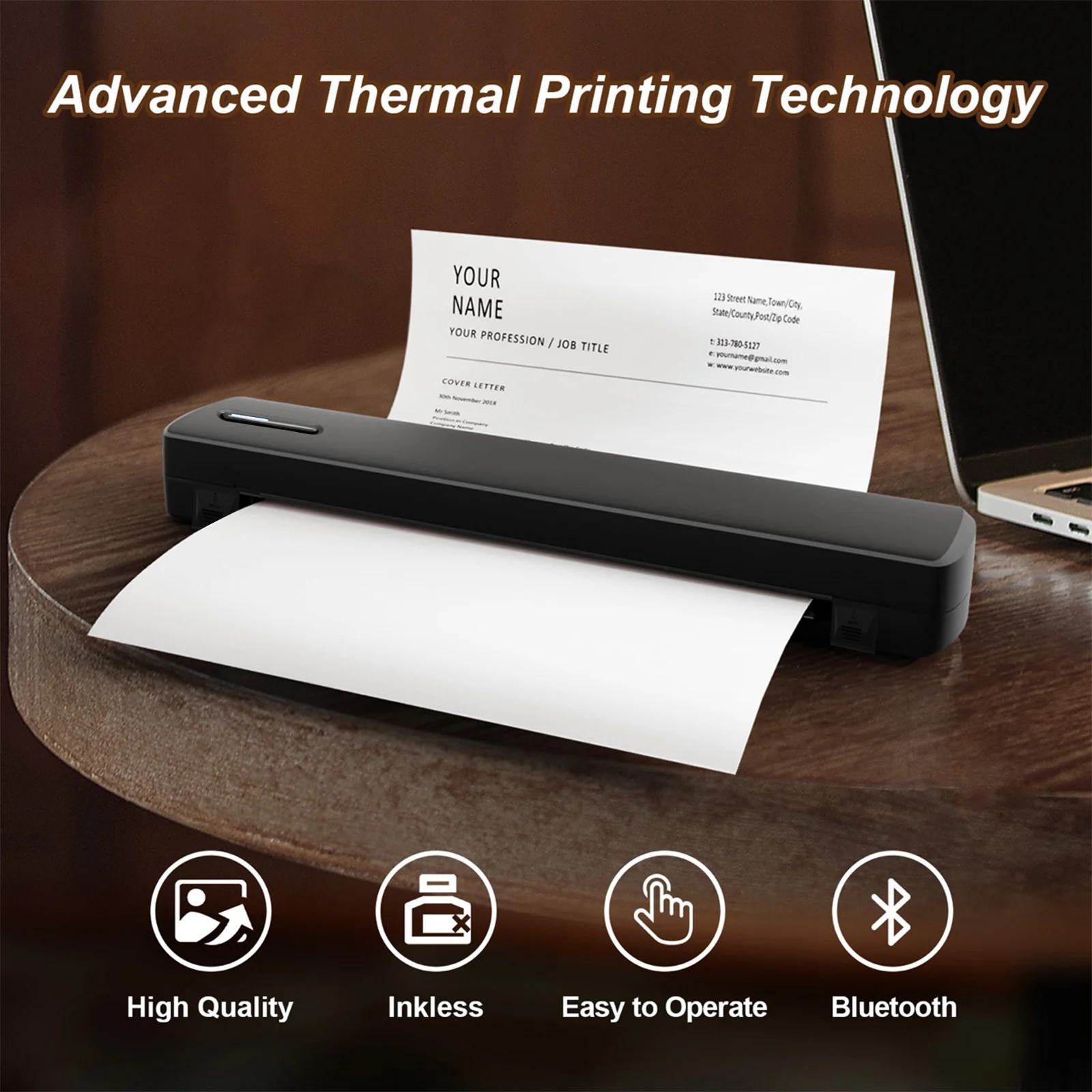 True Image TC80 Inkless Printer, Portable Letter/A4/Tattoo Thermal Printer - Image 9