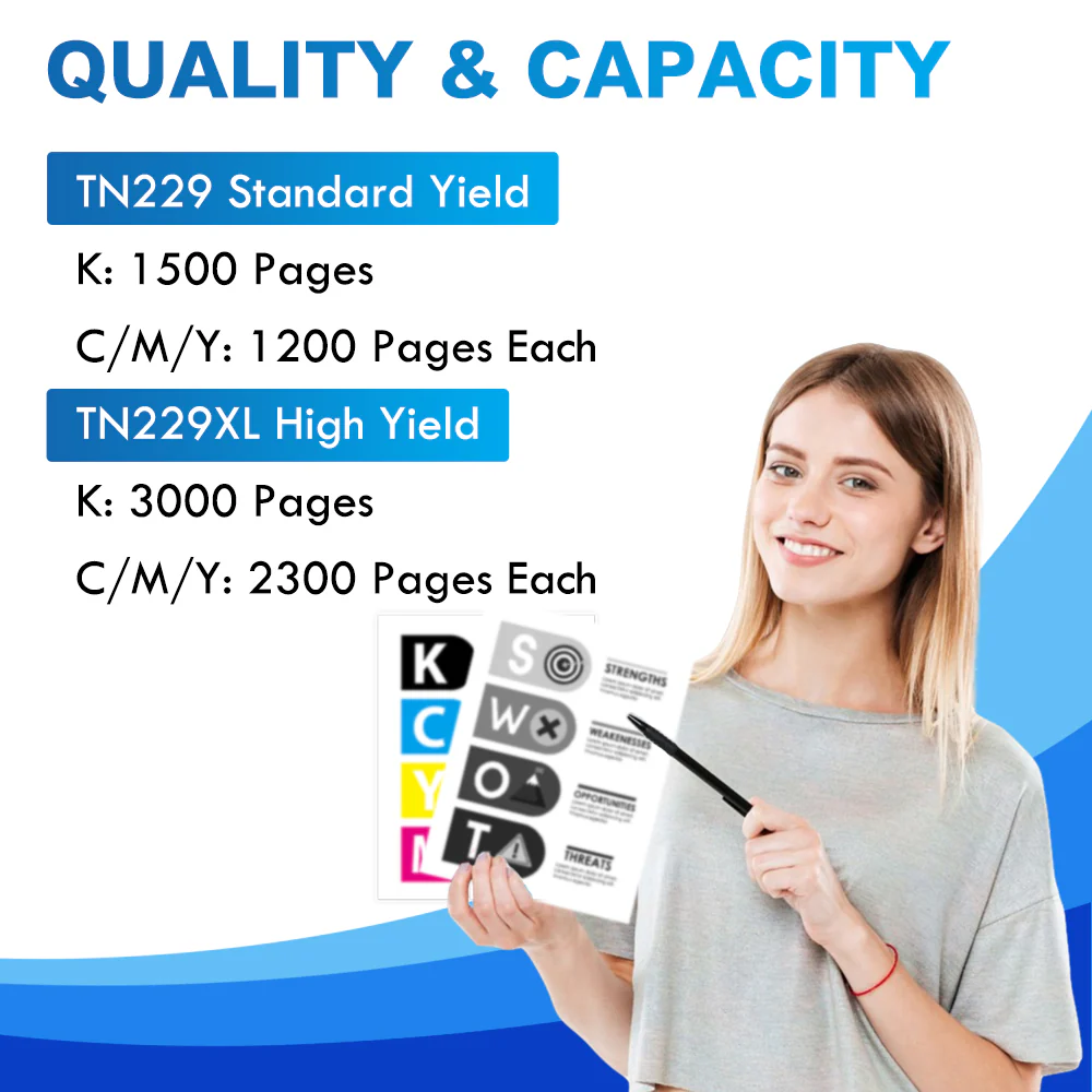 Brother MFC-L3765CDW Toner - Compatible Brother TN229/TN229XL Toner Cartridges Set - Image 5