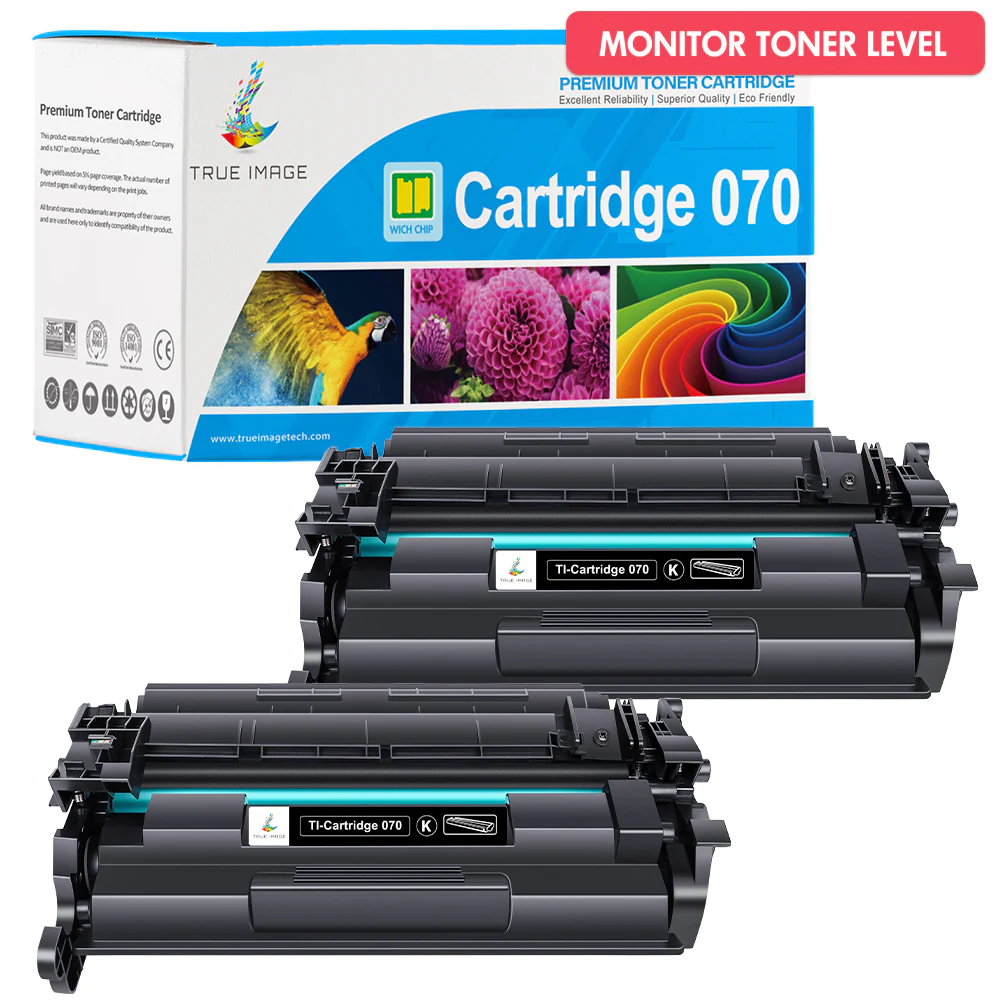 Compatible Canon 070 Black Toner Cartridges 2-Pack (With Chip) - Image 2