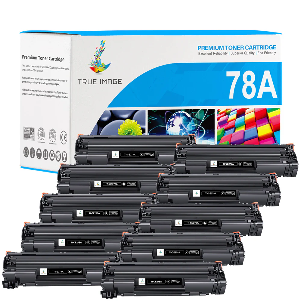 CE278A - Compatible HP 78A Black Toner Cartridge - 10 Packs