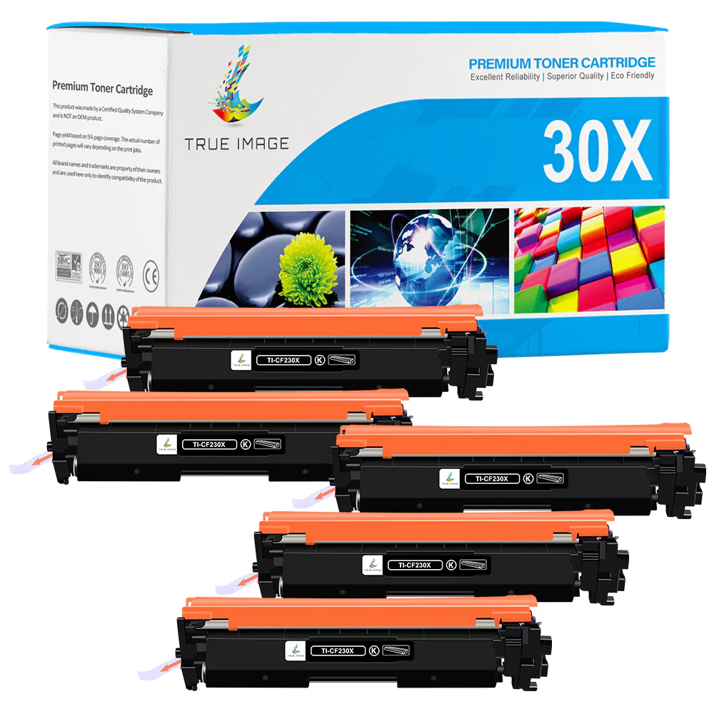 CF230X - Compatible HP 30X Black Toner Cartridge - 5 Packs