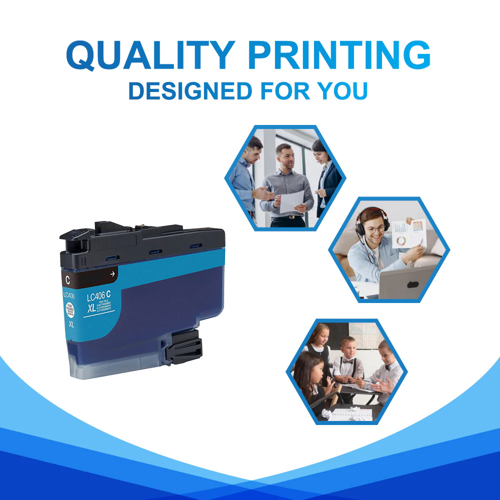 Compatible Brother LC406XL High-Yield Cyan Ink Cartridge | With Smart Chip - Image 4