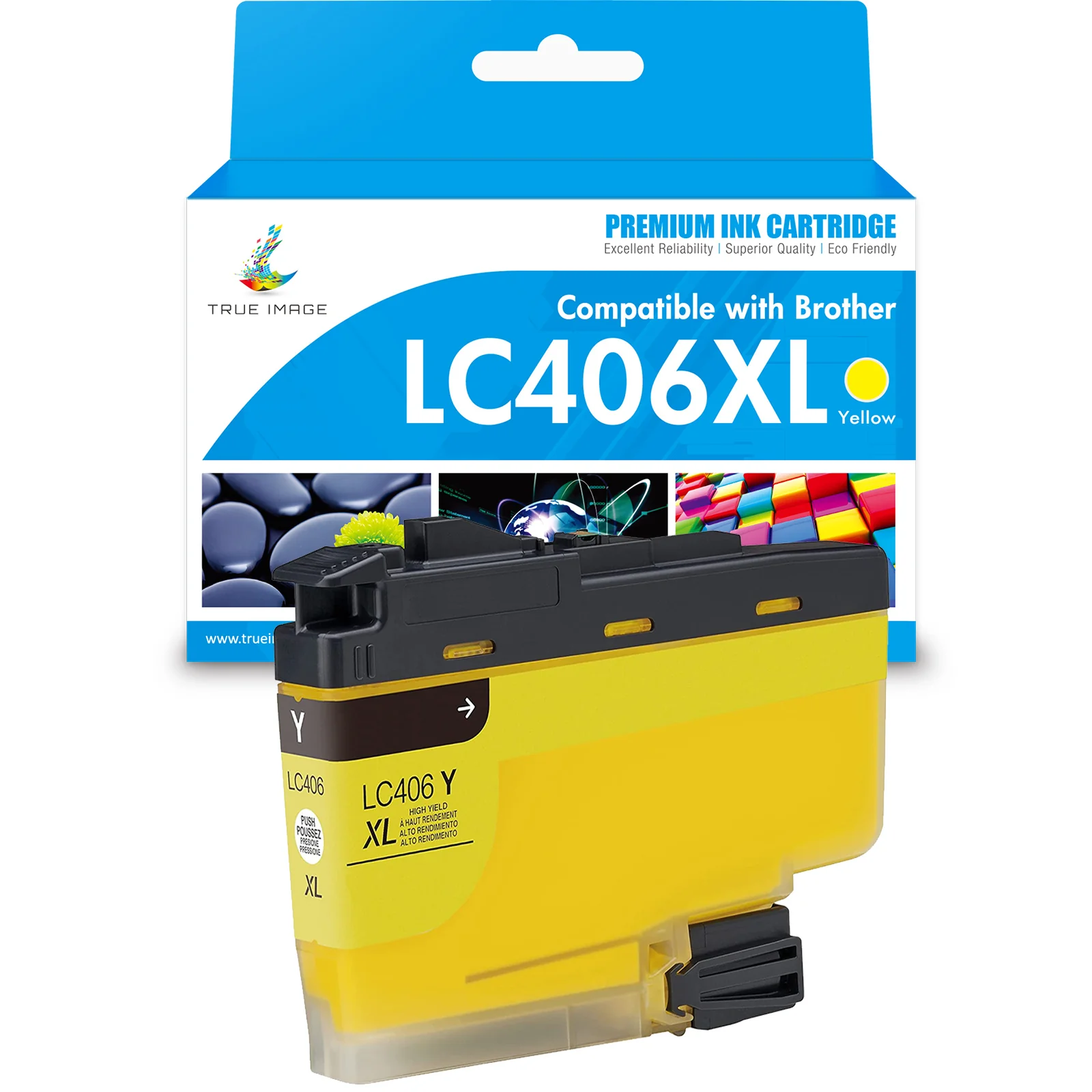 Compatible Brother LC406XL High-Yield Yellow Ink Cartridge | With Smart Chip