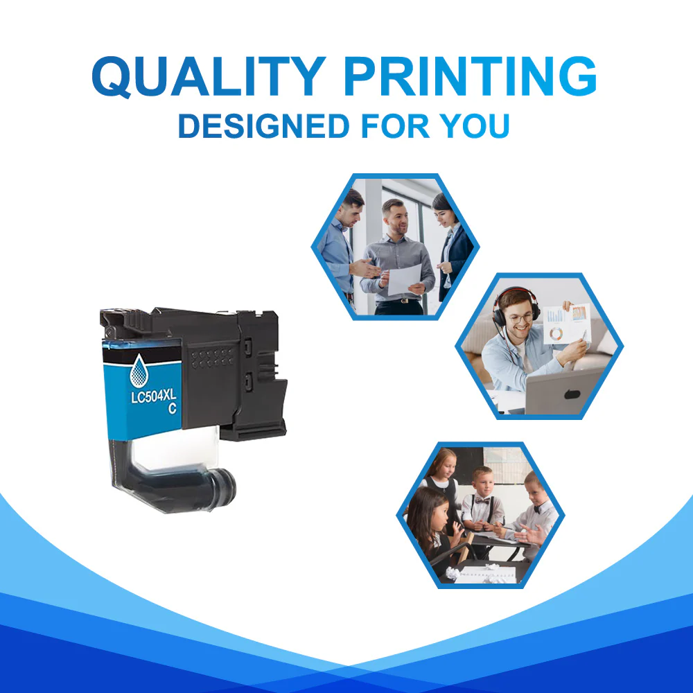 Compatible Brother LC504XL Cyan Ink Cartridge Set - High Yield - Image 4