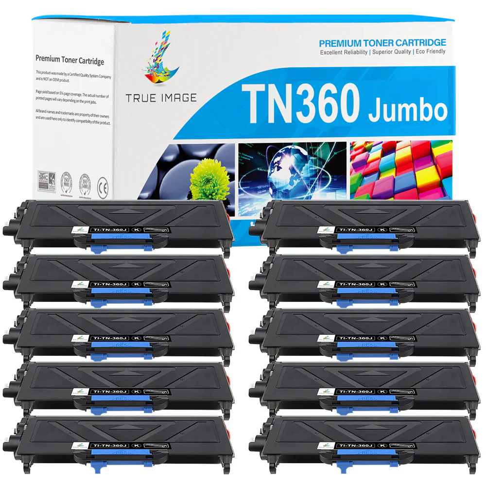 Compatible Brother TN360 Black Toner Cartridge 10-Pack - Image 2