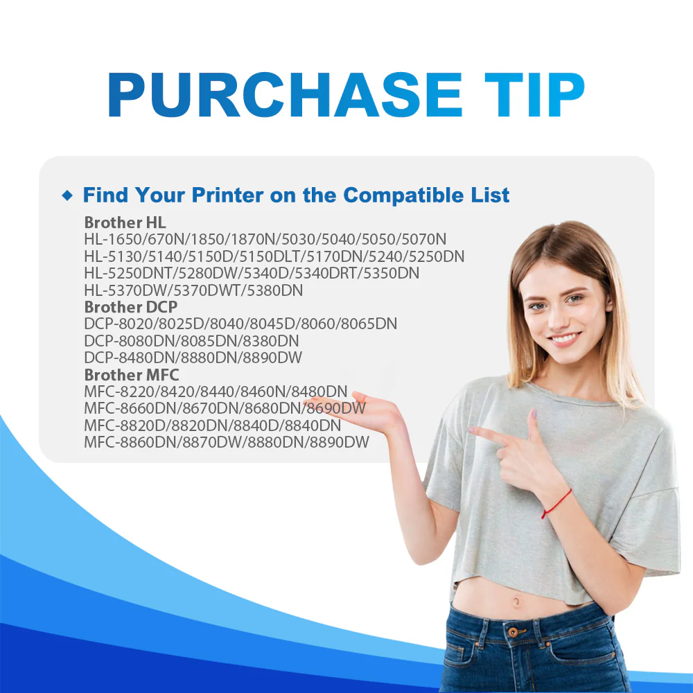Compatible Brother TN580 Black Toner Cartridge - 5 Packs - Image 3