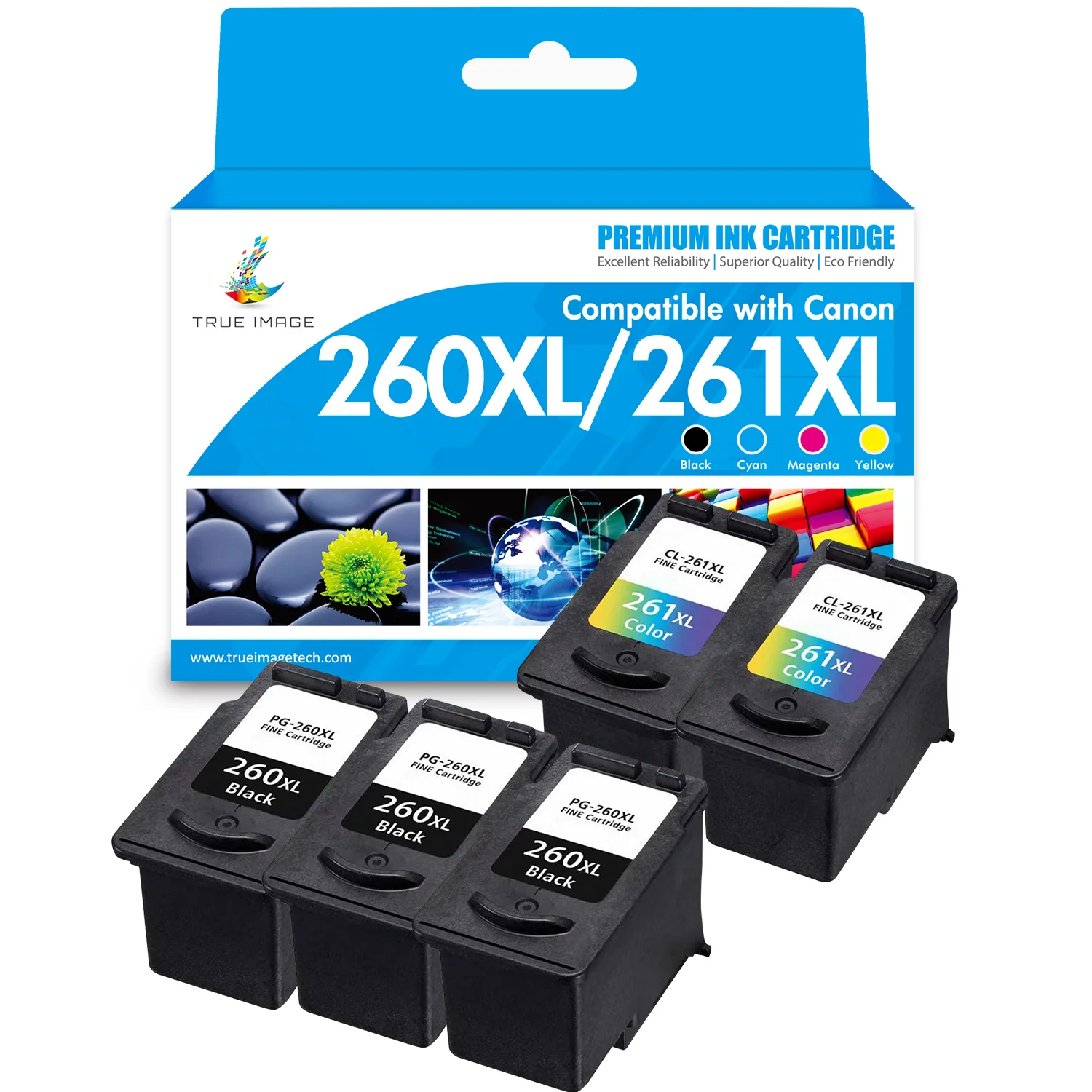 Compatible Canon PG-260XL CL-261XL Ink Cartridges - Combo Pack - Image 3