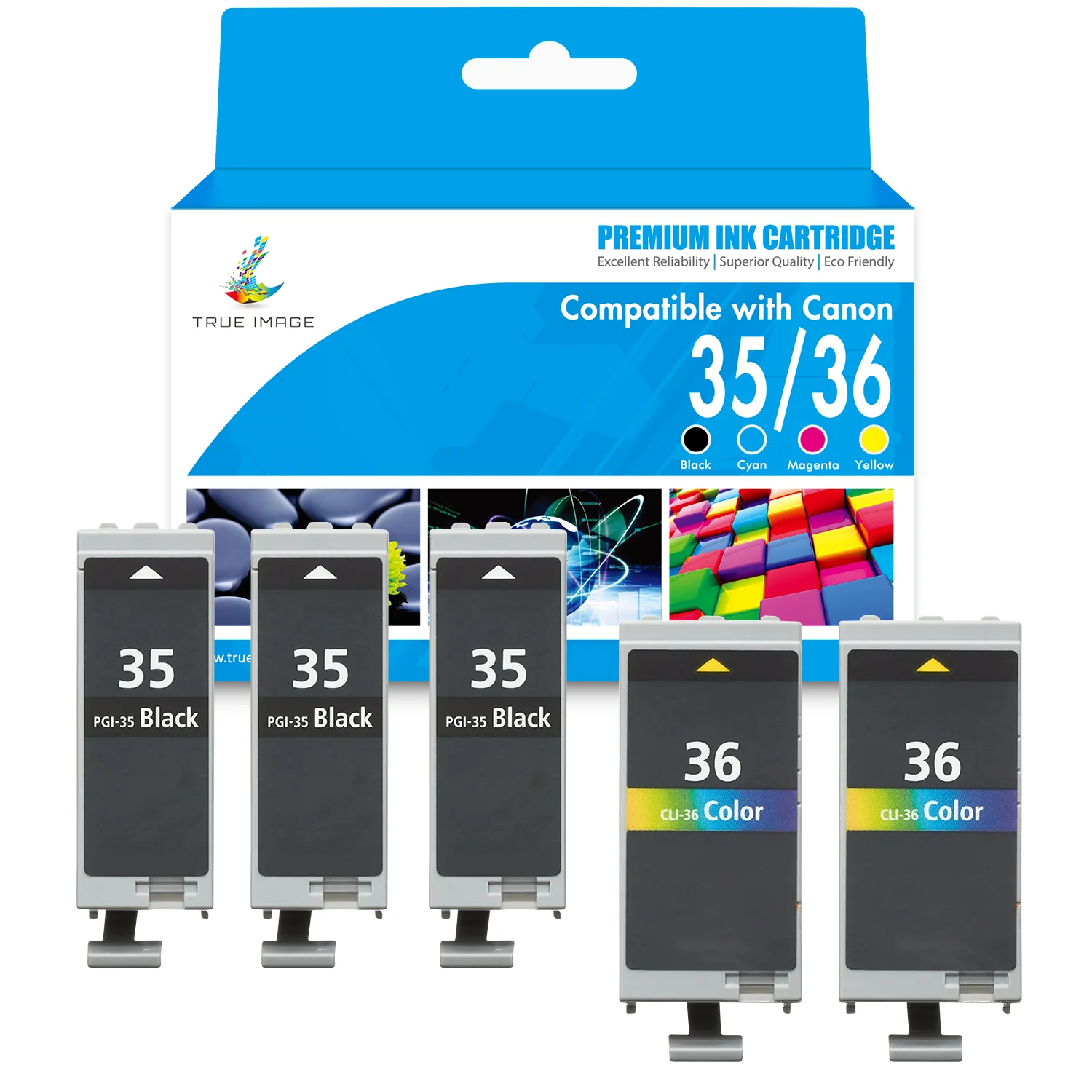 Compatible Canon PGI-35 CLI-36 Ink Cartridge Value Pack - Image 3