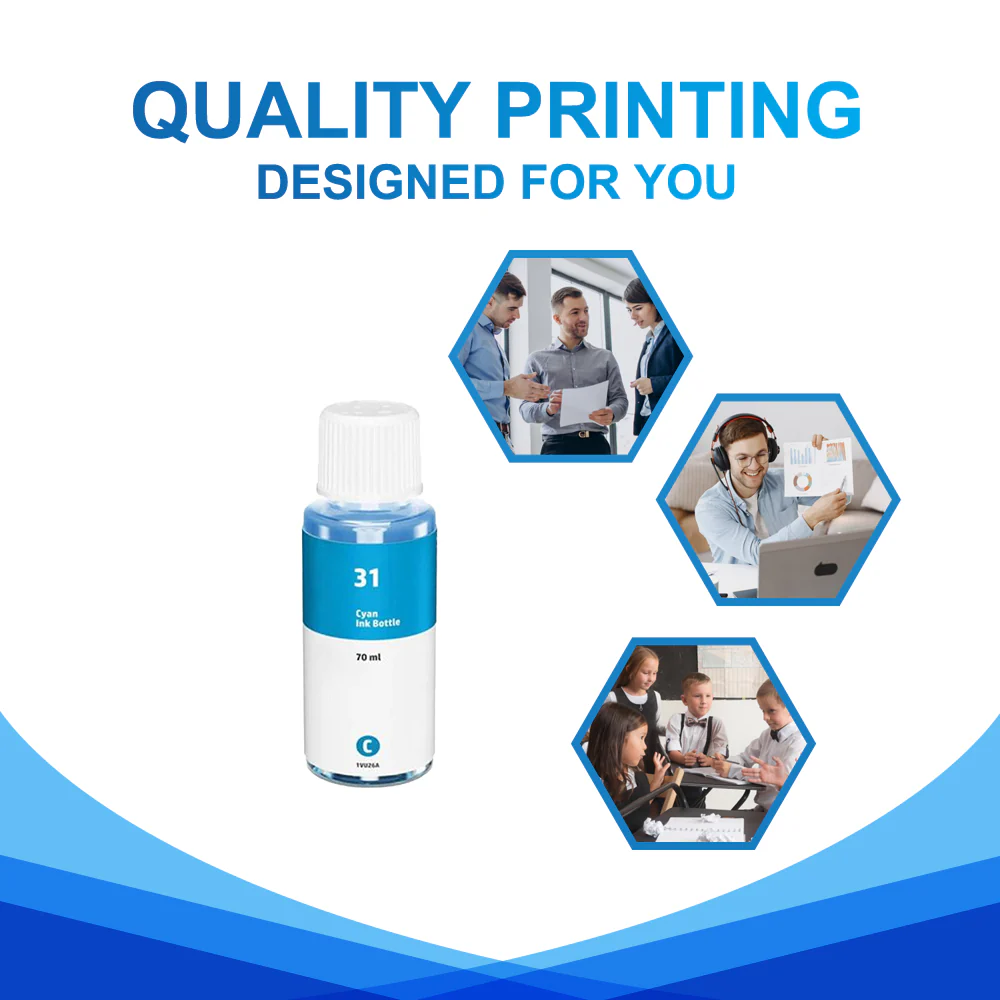 Compatible HP 31 Cyan Ink Cartridge (1VU26AN) - Standard Yield - Image 4