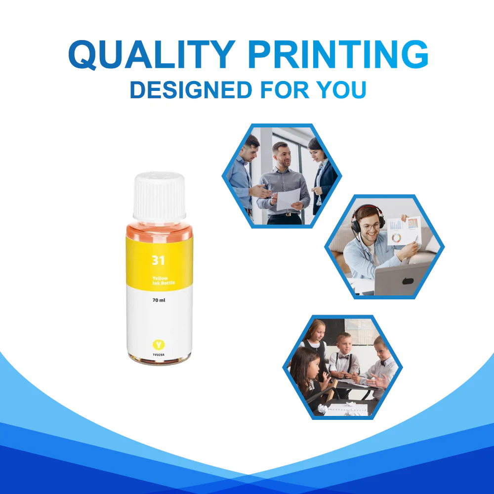 Compatible HP 31 Yellow Ink Cartridge (1VU28AN) - Standard Yield - Image 4
