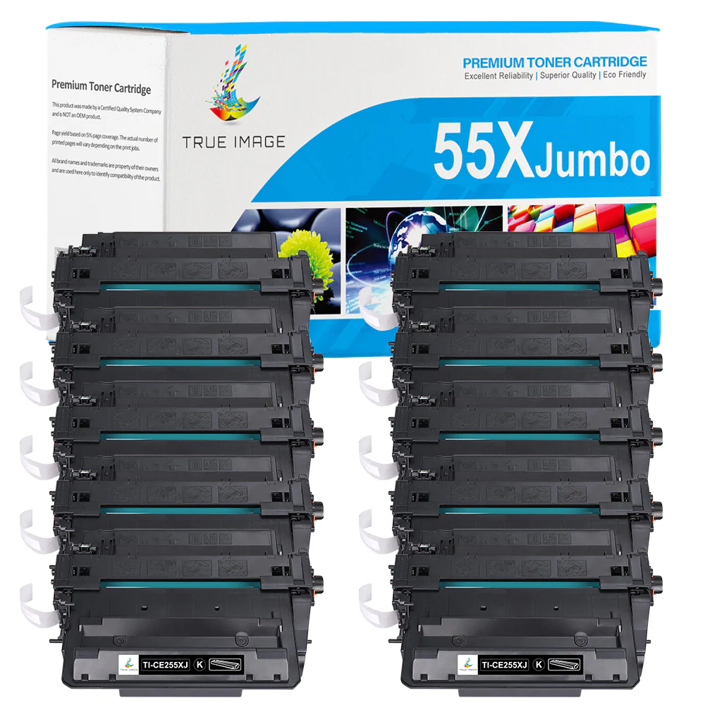 Compatible HP 55X CE255X Black Toner Cartridge - High Yield - 10 Packs - Image 2