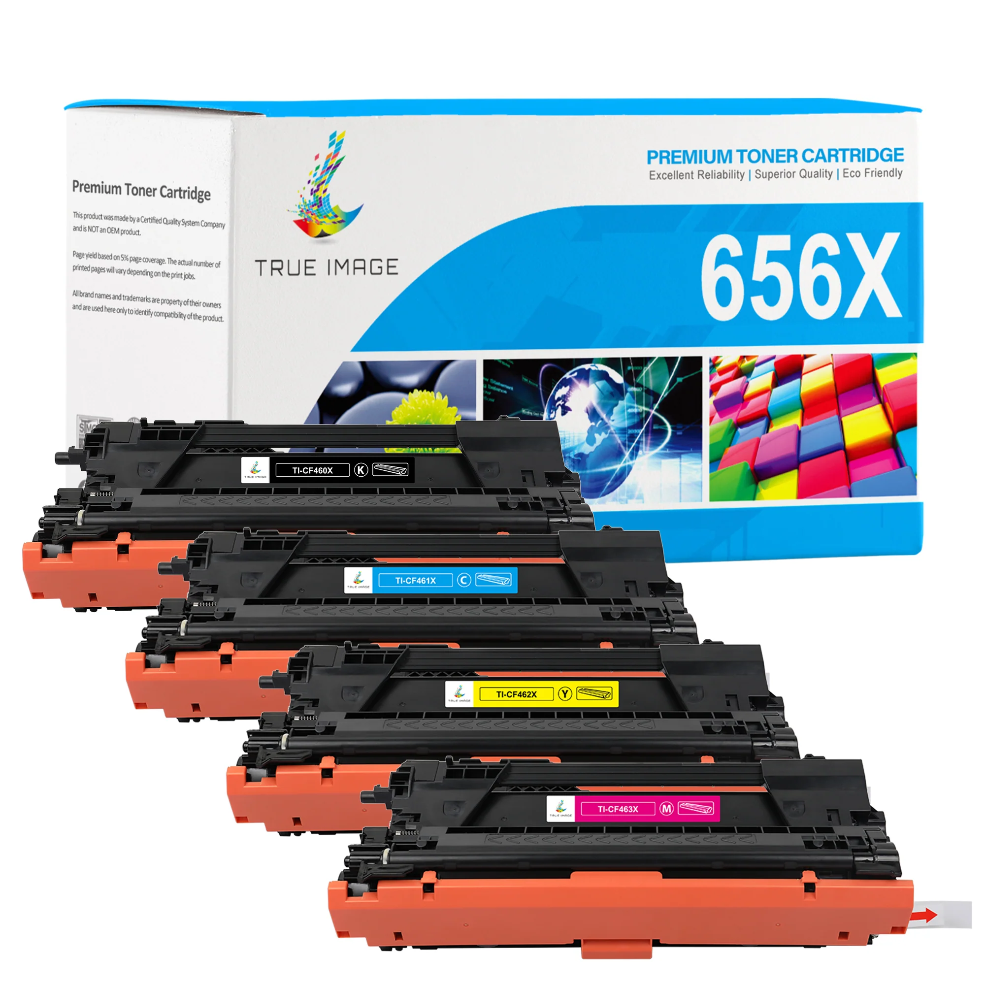 Compatible HP 656X Toner Set | HP M652 M653 Toner Cartridges 4-Pack