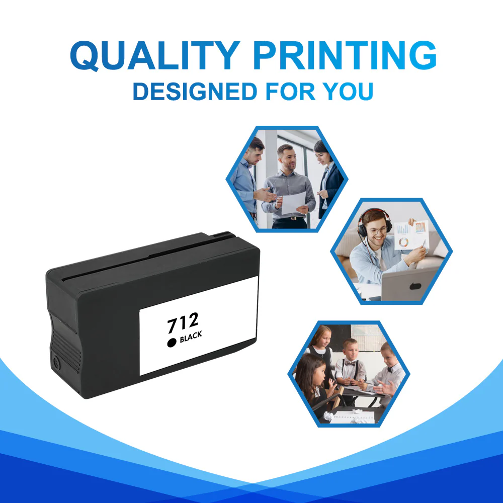 Compatible HP 712 Black Ink Cartridge - With Chip - Image 4