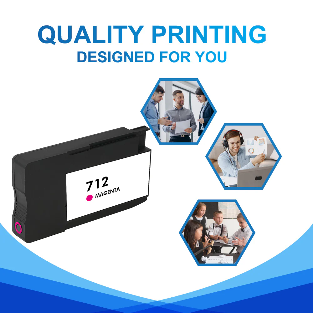 Compatible HP 712 Magenta Ink Cartridge - With Chip - Image 4