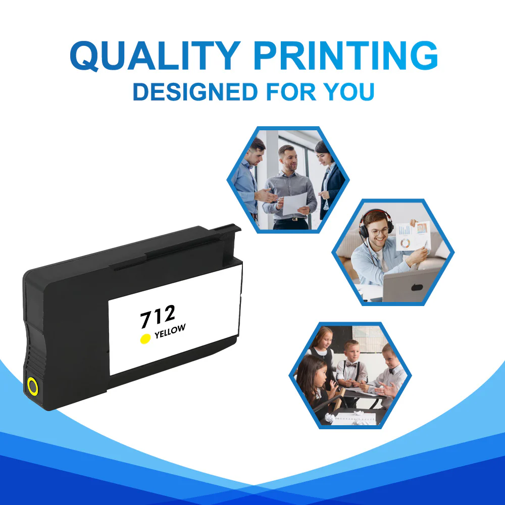 Compatible HP 712 Yellow Ink Cartridge - With Chip - Image 4
