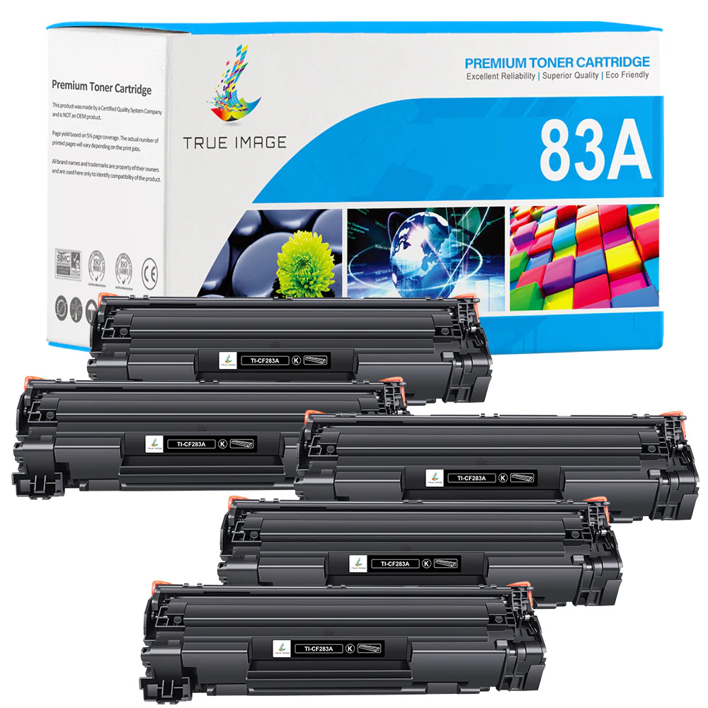 Compatible HP 83A (CF283A) Black Toner Cartridge 5-pack