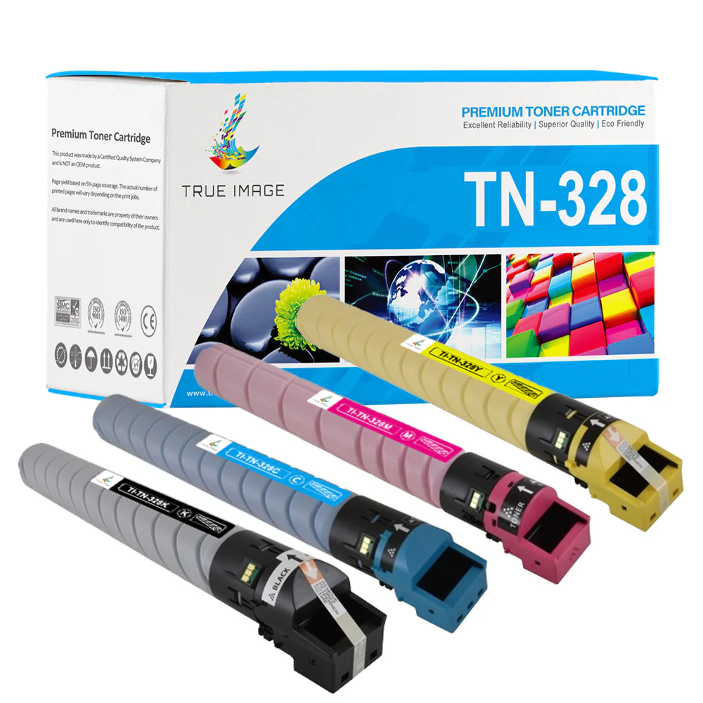 Compatible Konica-Minolta TN-328 Toner Cartridge Set of 4