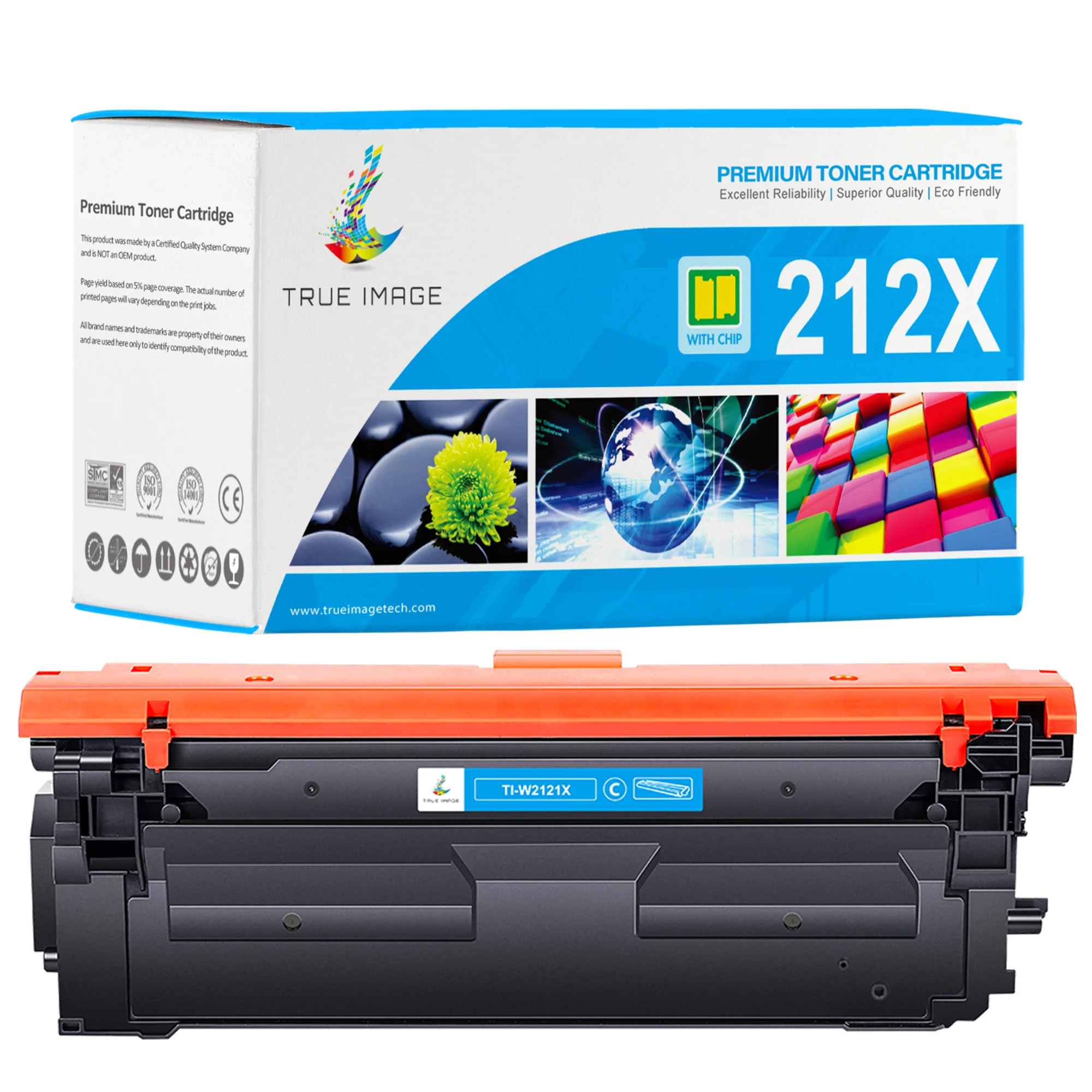Compatible HP 212X Cyan Toner Cartridge With Upgraded Chip-W2121X