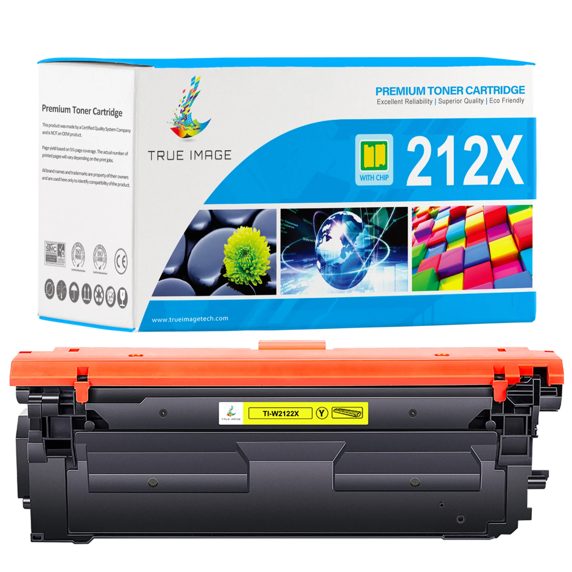 Compatible HP 212X Yellow Toner Cartridge With Upgraded Chip-W2122X