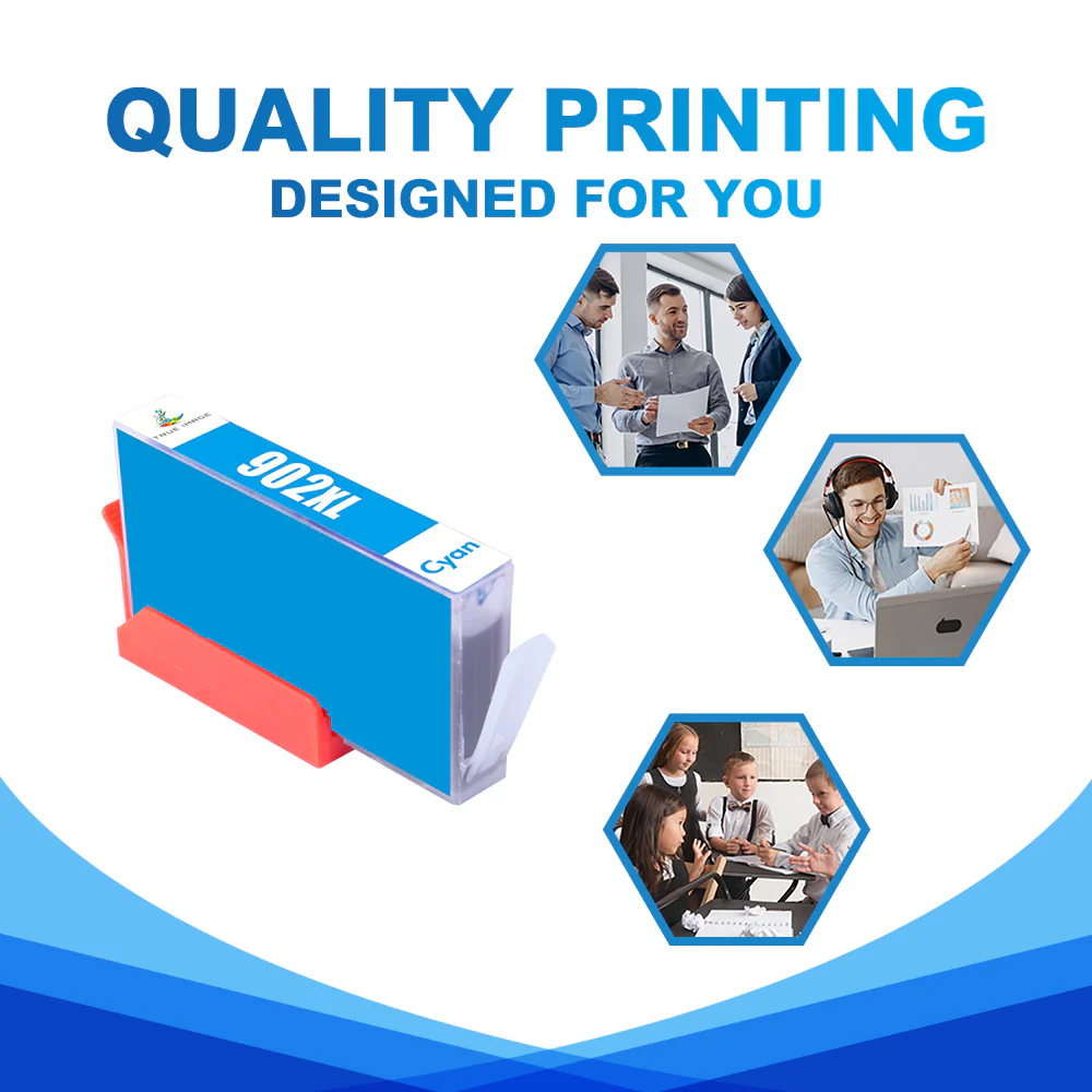Compatible HP 902XL (Firmware Safe) High-Yield Cyan Ink Cartridge - Image 4