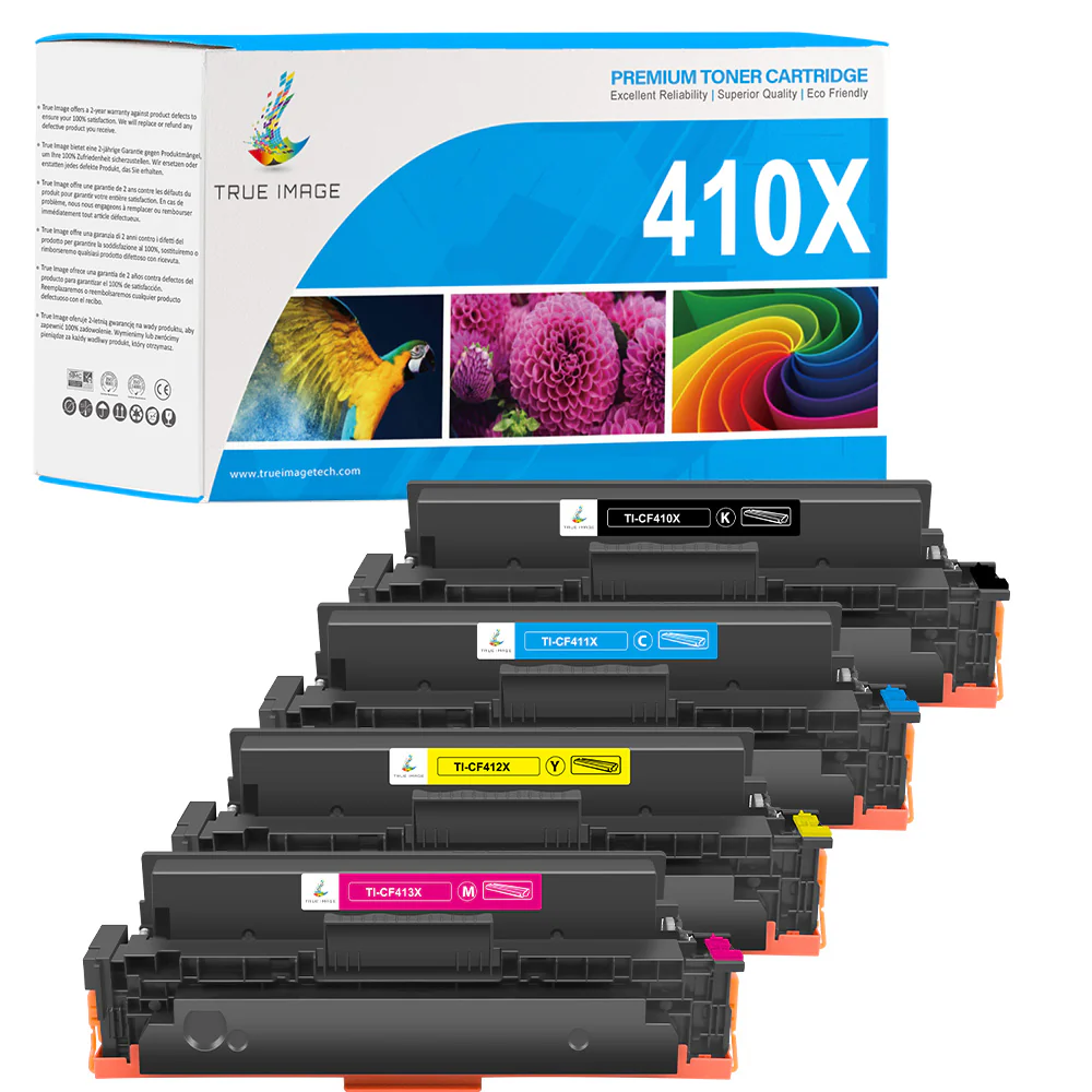 HP Color LaserJet Pro M452dw Toner - Compatible HP 410A/410X Toner Cartridge Set - Image 3