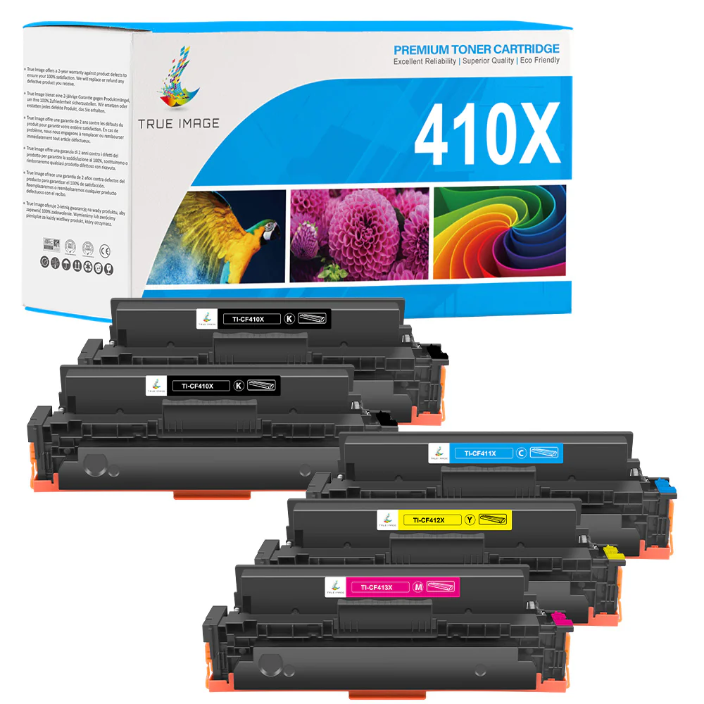 HP Color LaserJet Pro M452dw Toner - Compatible HP 410A/410X Toner Cartridge Set - Image 4