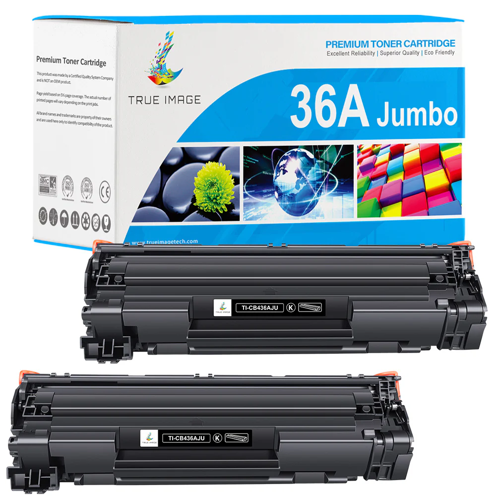 Compatible HP CB436A 36A Black Toner Cartridges - Standard Yield - 2 Packs - Image 2