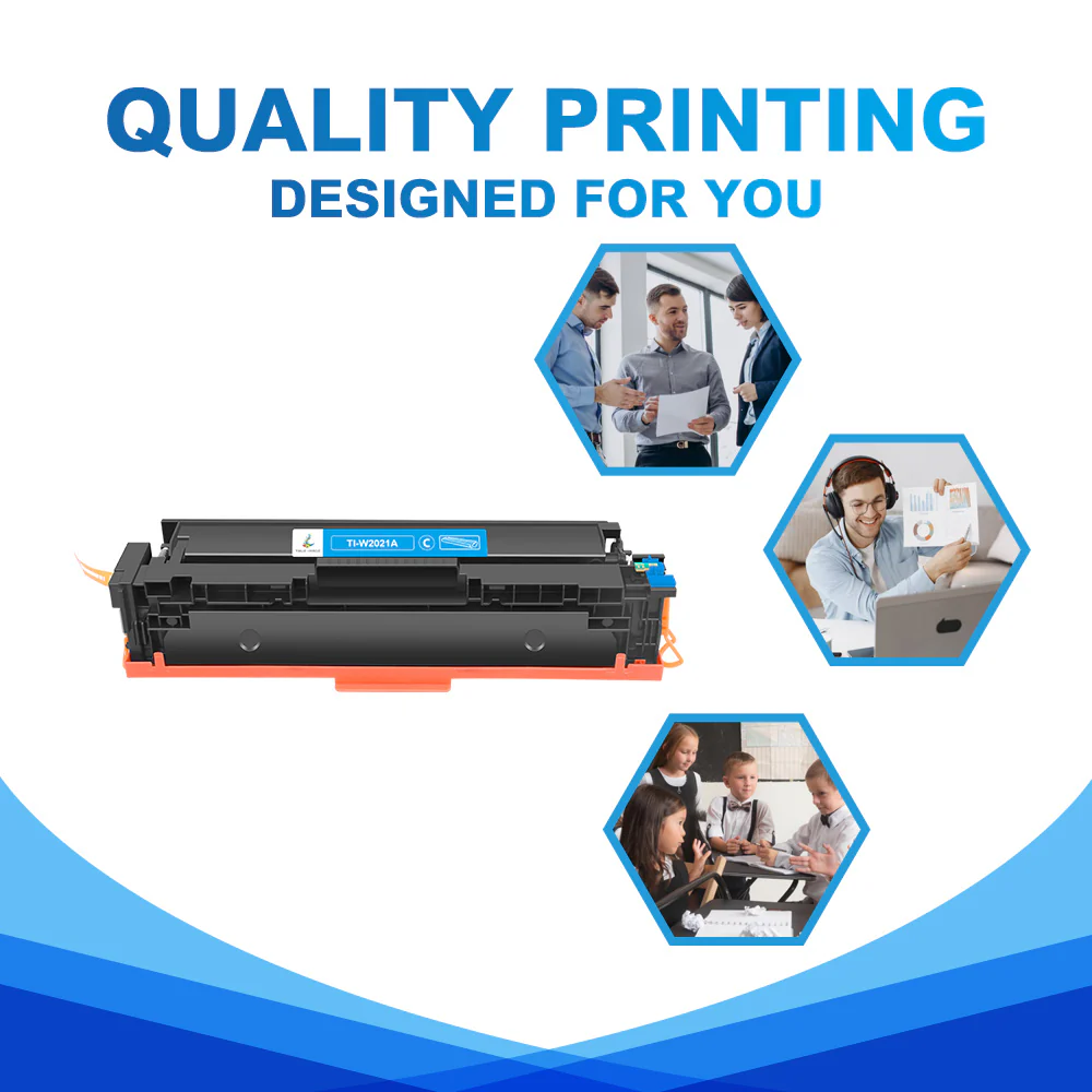 W2021A - Chip-Ready Compatible HP 414A Cyan Toner Cartridge | Monitors Toner Levels - Image 4