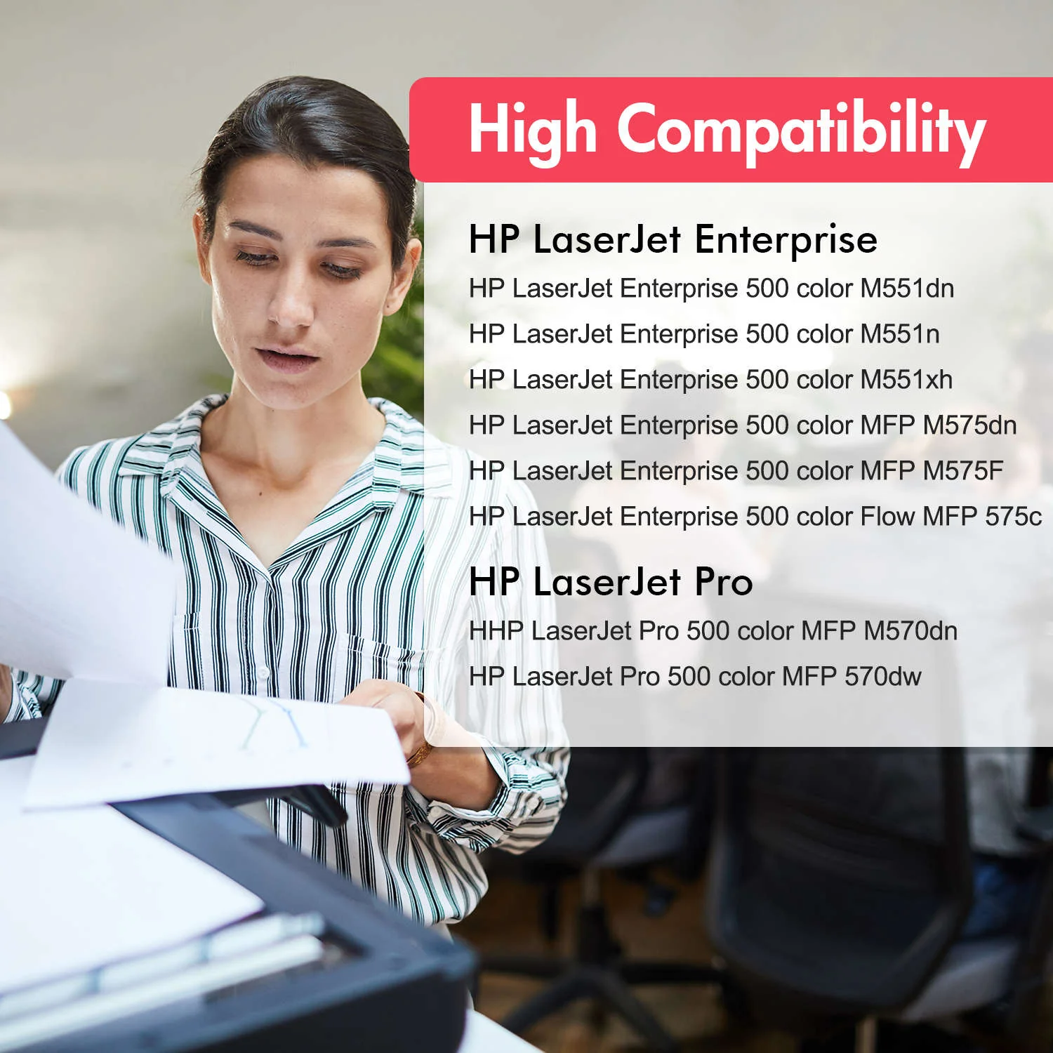 Compatible HP 507A Toner Set | HP M551 M570 M575 Toner Cartridges 4-Pack - Image 2