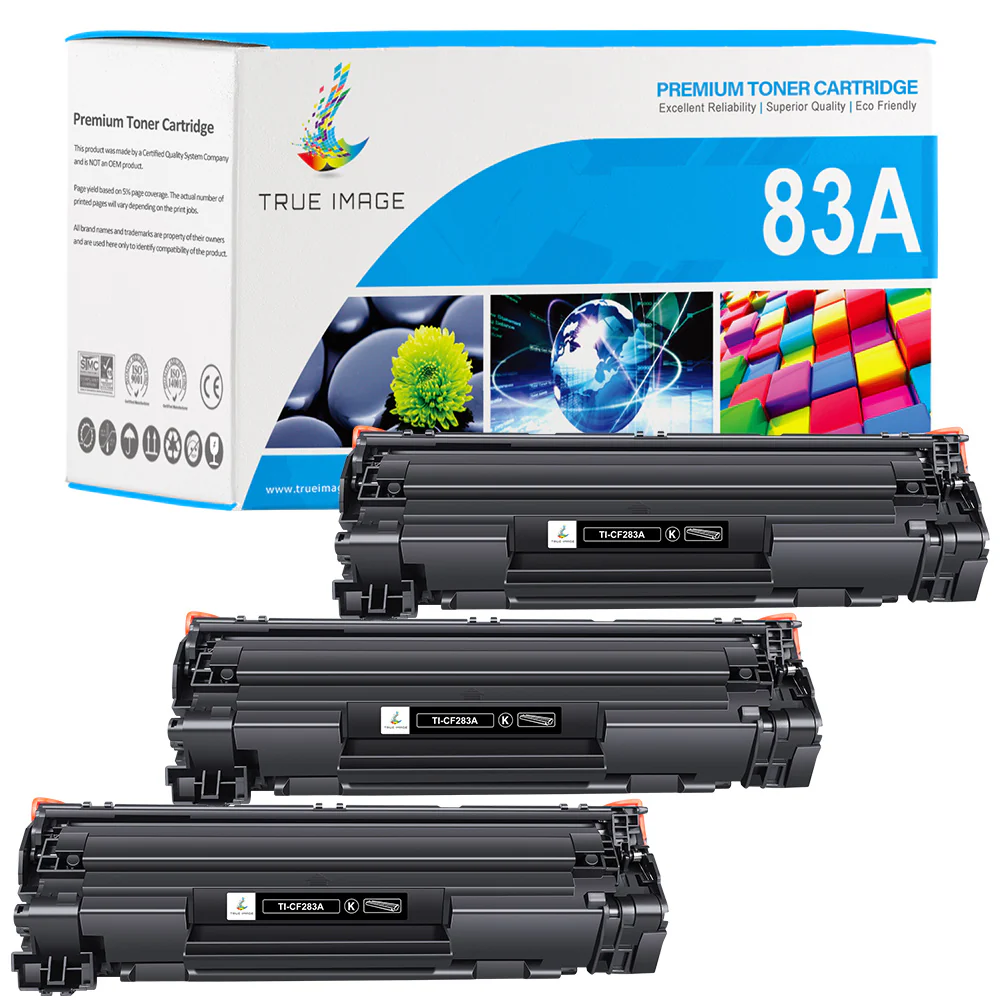 Compatible HP 83A (CF283A) Black Toner Cartridge 3-pack