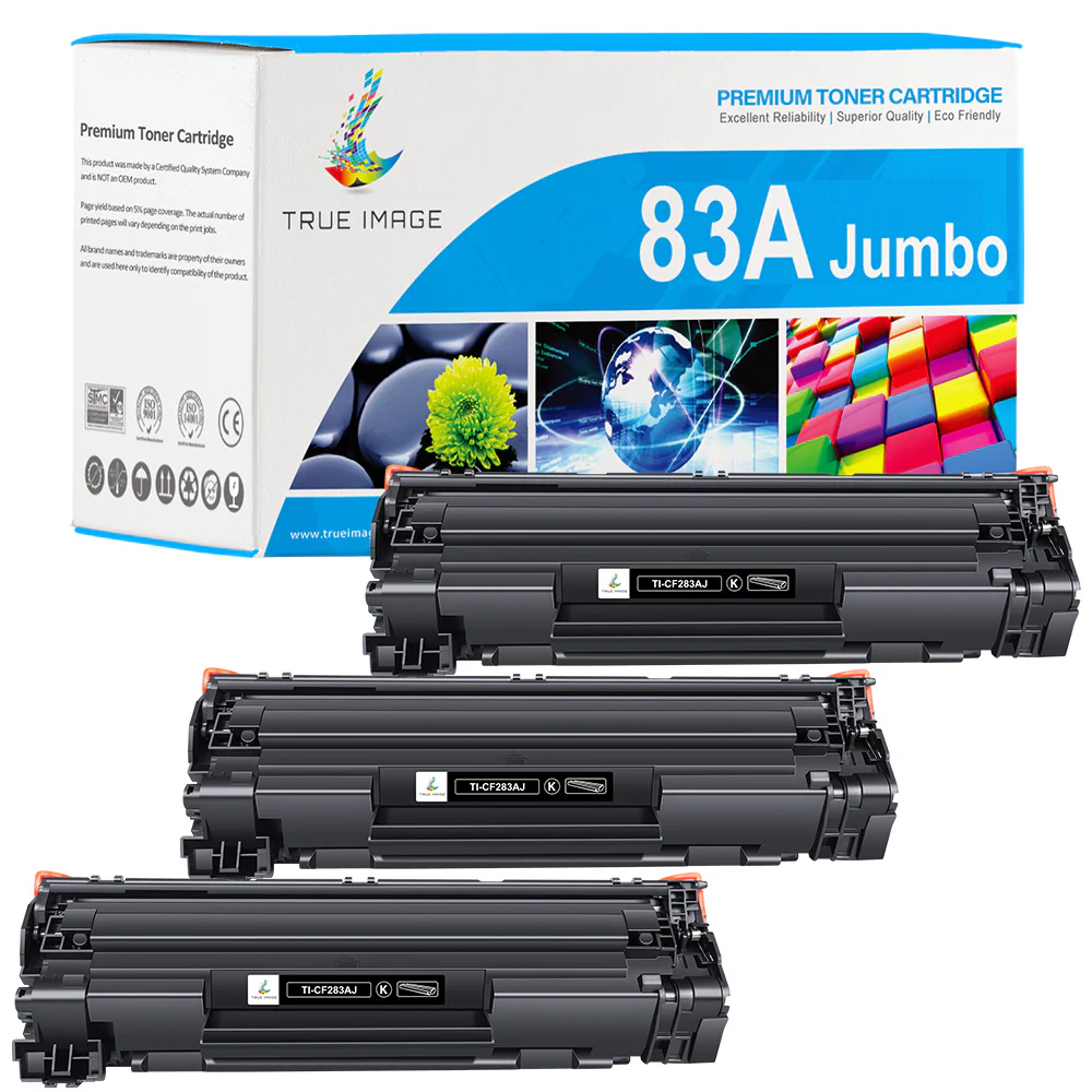 Compatible HP 83A (CF283A) Black Toner Cartridge 3-pack - Image 2