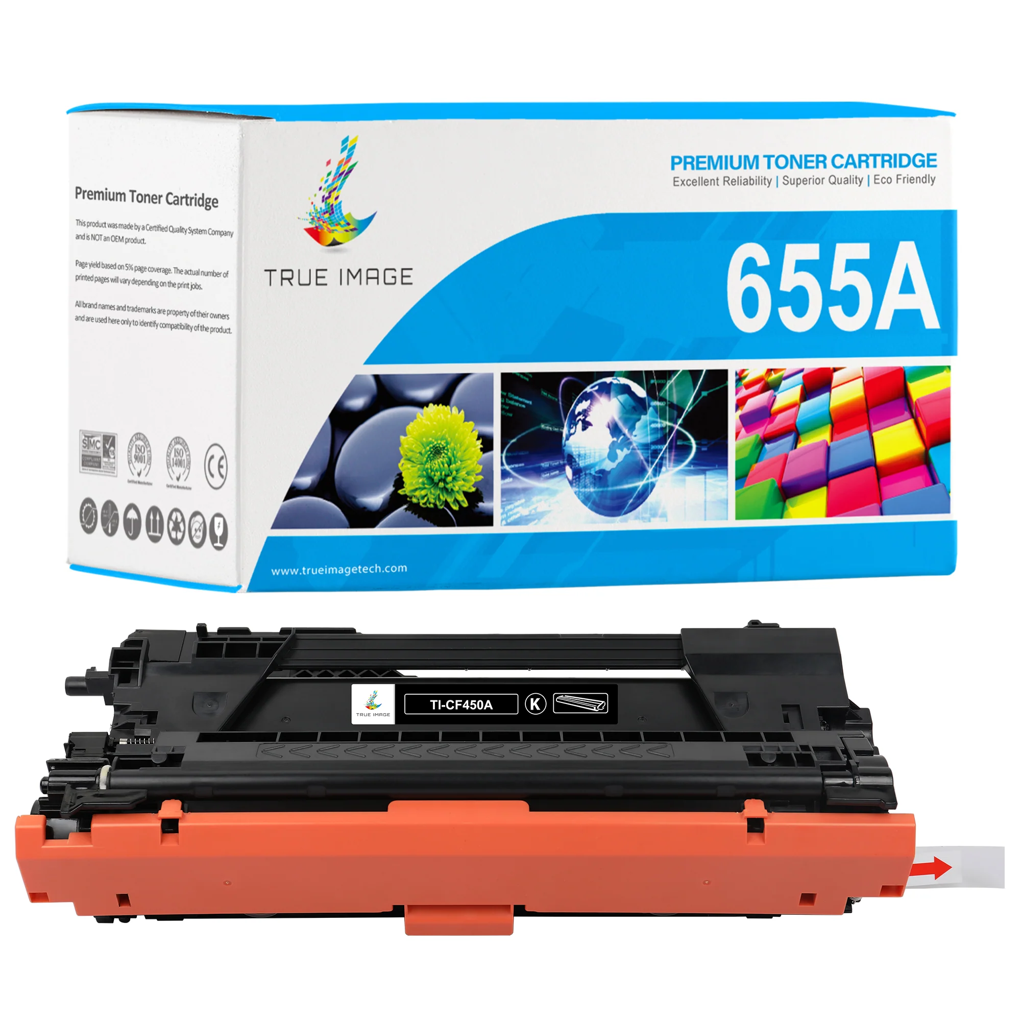CF450A - Compatible HP 655A Black Toner Cartridge - Standard Yield