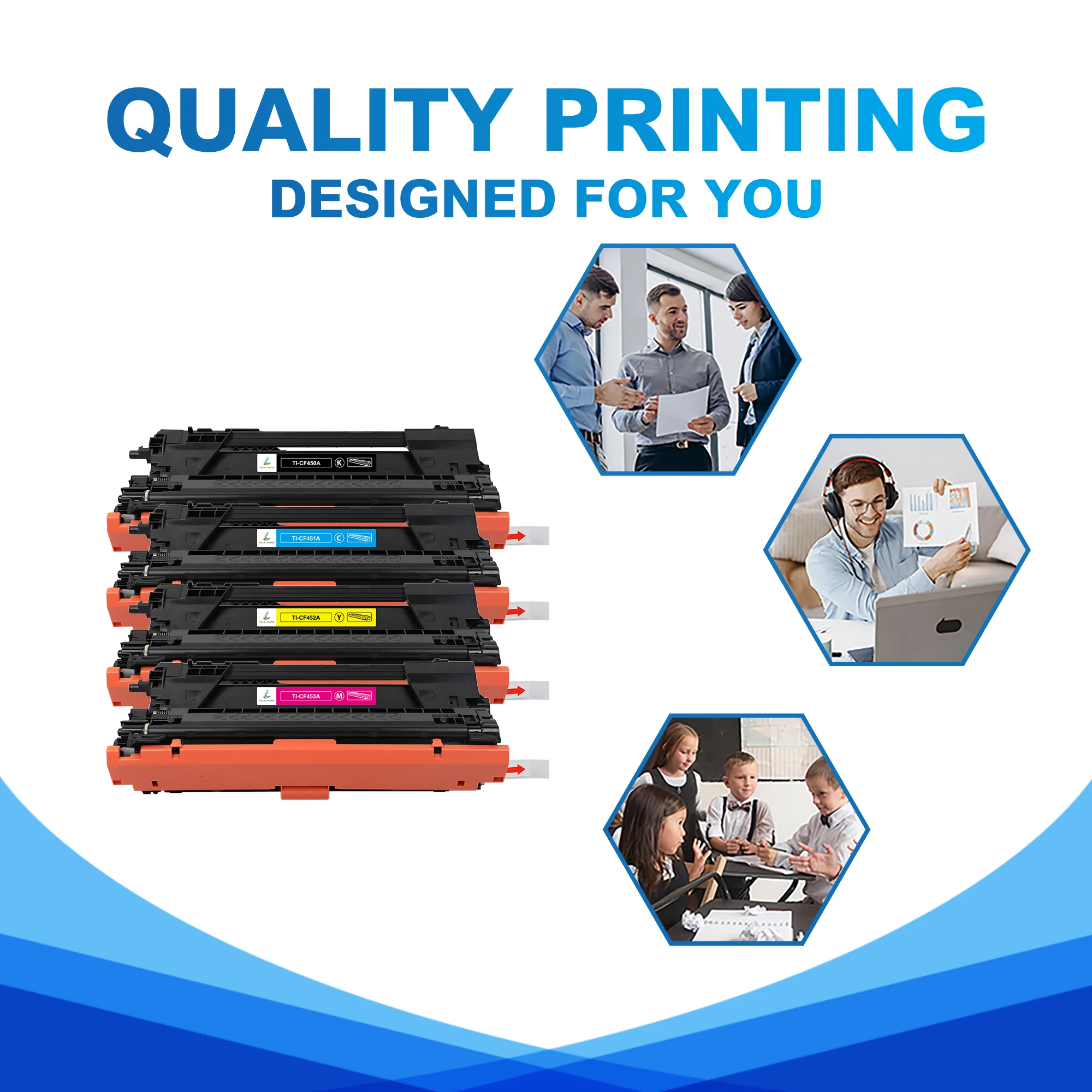 Compatible HP 655A Toner Set |  HP M652 M653 M681 M682 Toner Cartridges 4-Pack Combo - Image 4