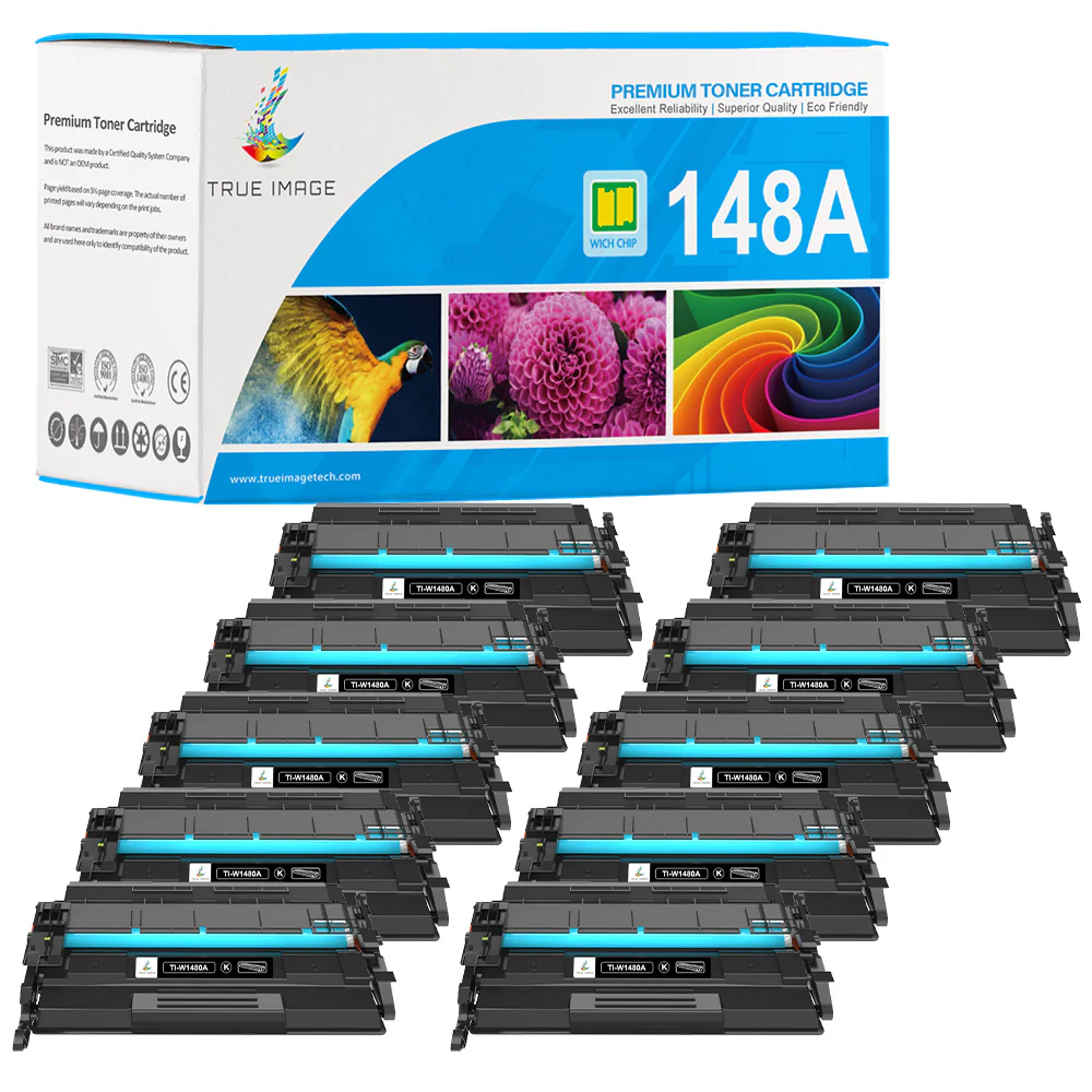 HP LaserJet Pro MFP 4101fdw Toner - Chip-Ready Compatible HP 148A/148X Toner Set - Image 11