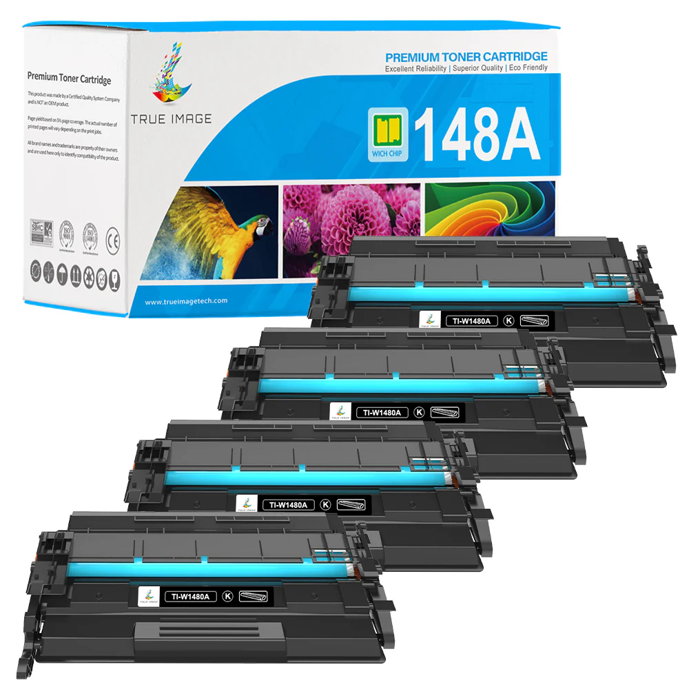 HP LaserJet Pro MFP 4101fdw Toner - Chip-Ready Compatible HP 148A/148X Toner Set - Image 9