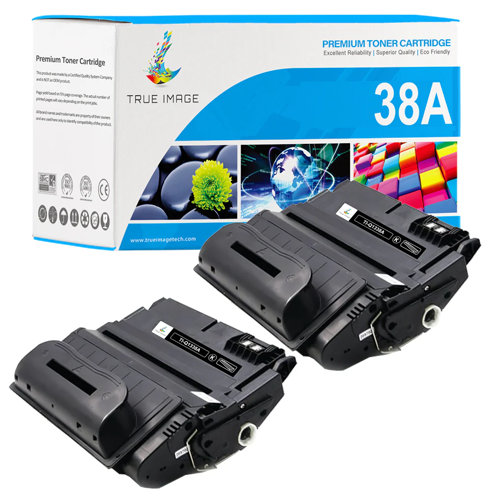 Compatible HP 38A Black Toner Cartridge Q1338A - 2 Packs