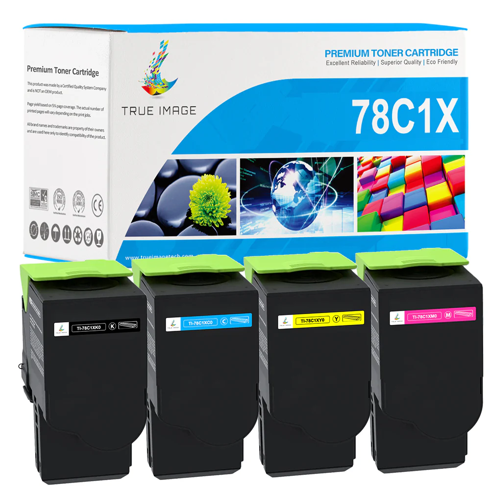 Compatible Lexmark 781X Toner Set - 78C1XK0 78C1XC0 78C1XY0 78C1XM0 - High Yield