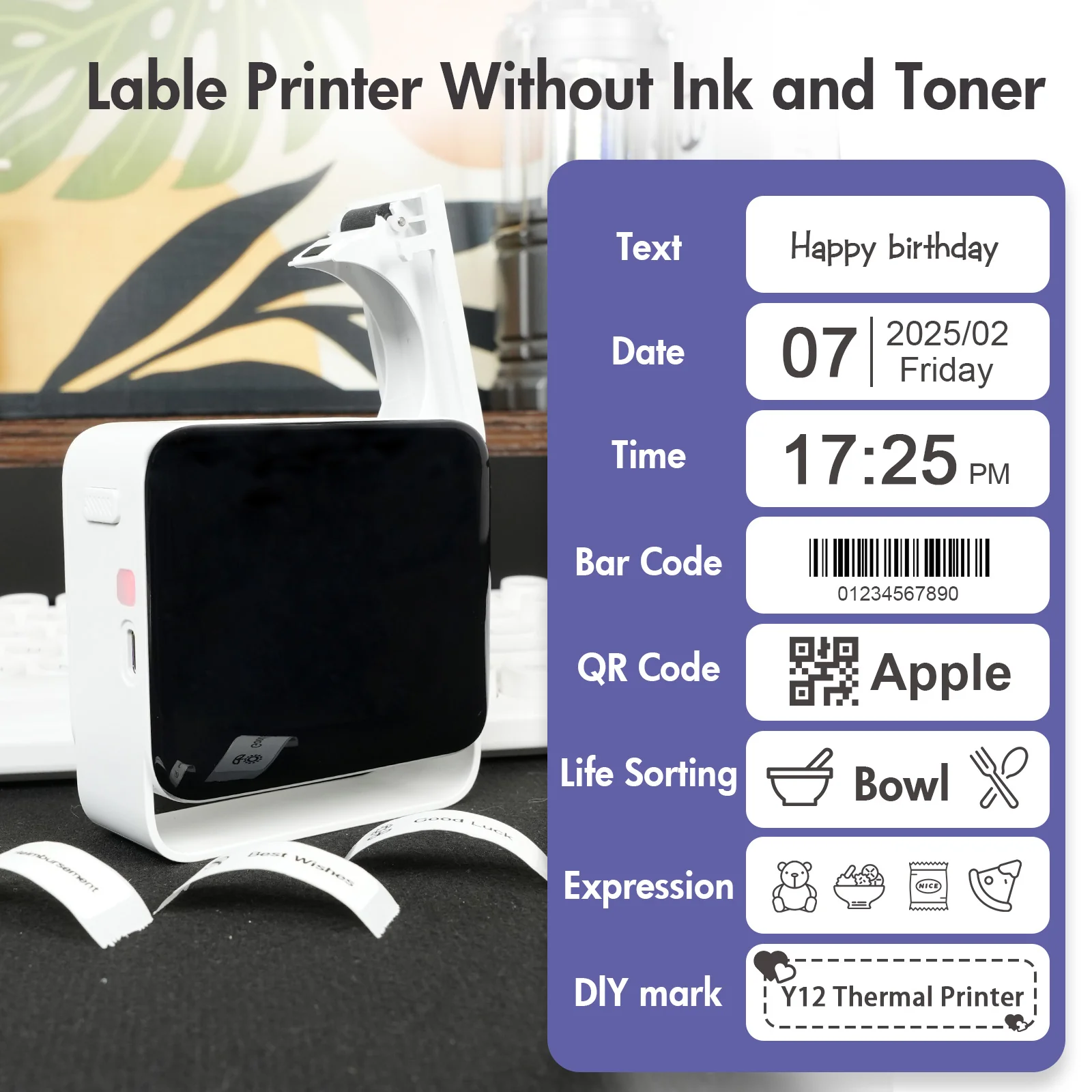 True Image TY12A - 0.5 Inch Mini Label Maker Machine (Thermal Printer) - USB & Bluetooth Compatible - Image 10