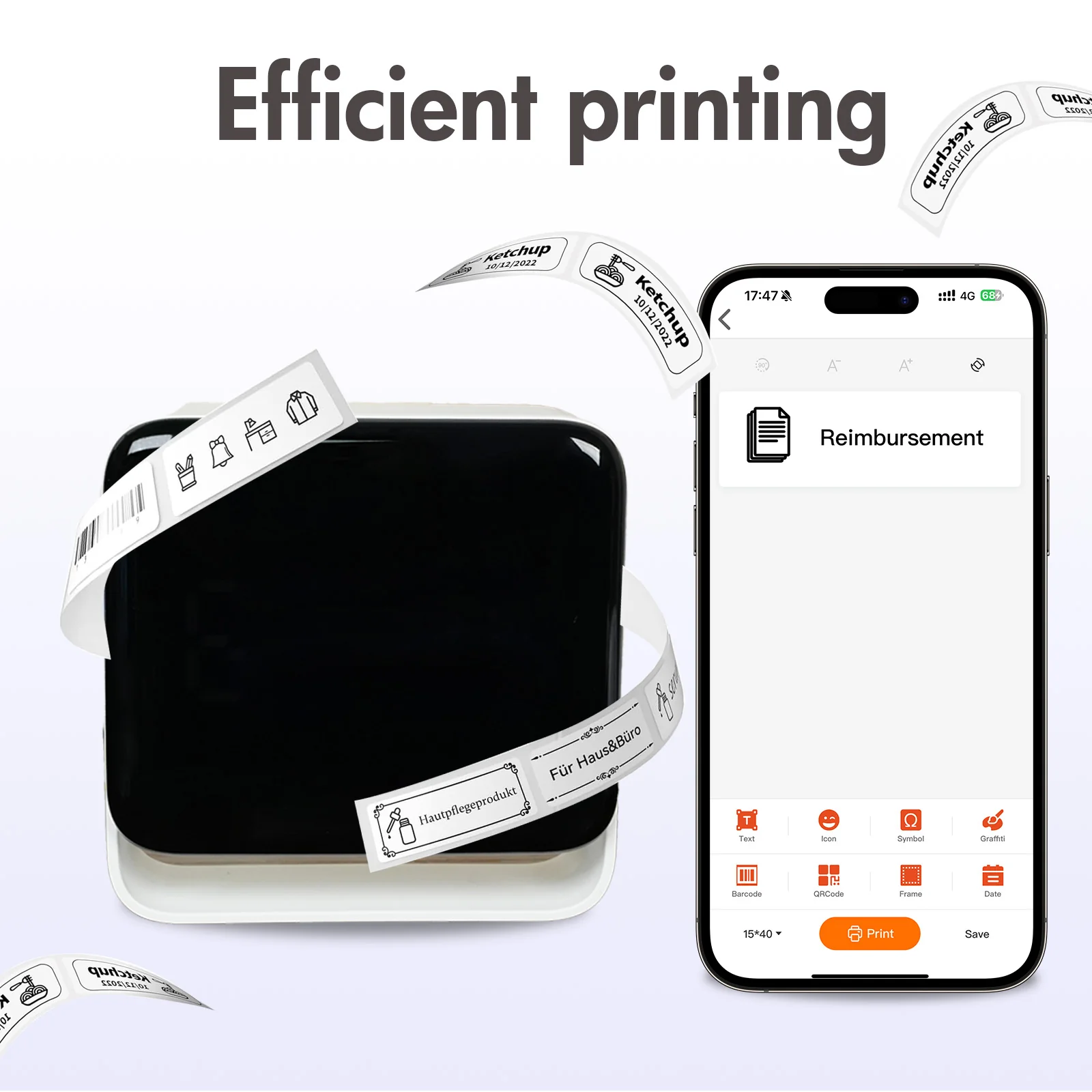 True Image TY12A - 0.5 Inch Mini Label Maker Machine (Thermal Printer) - USB & Bluetooth Compatible - Image 4