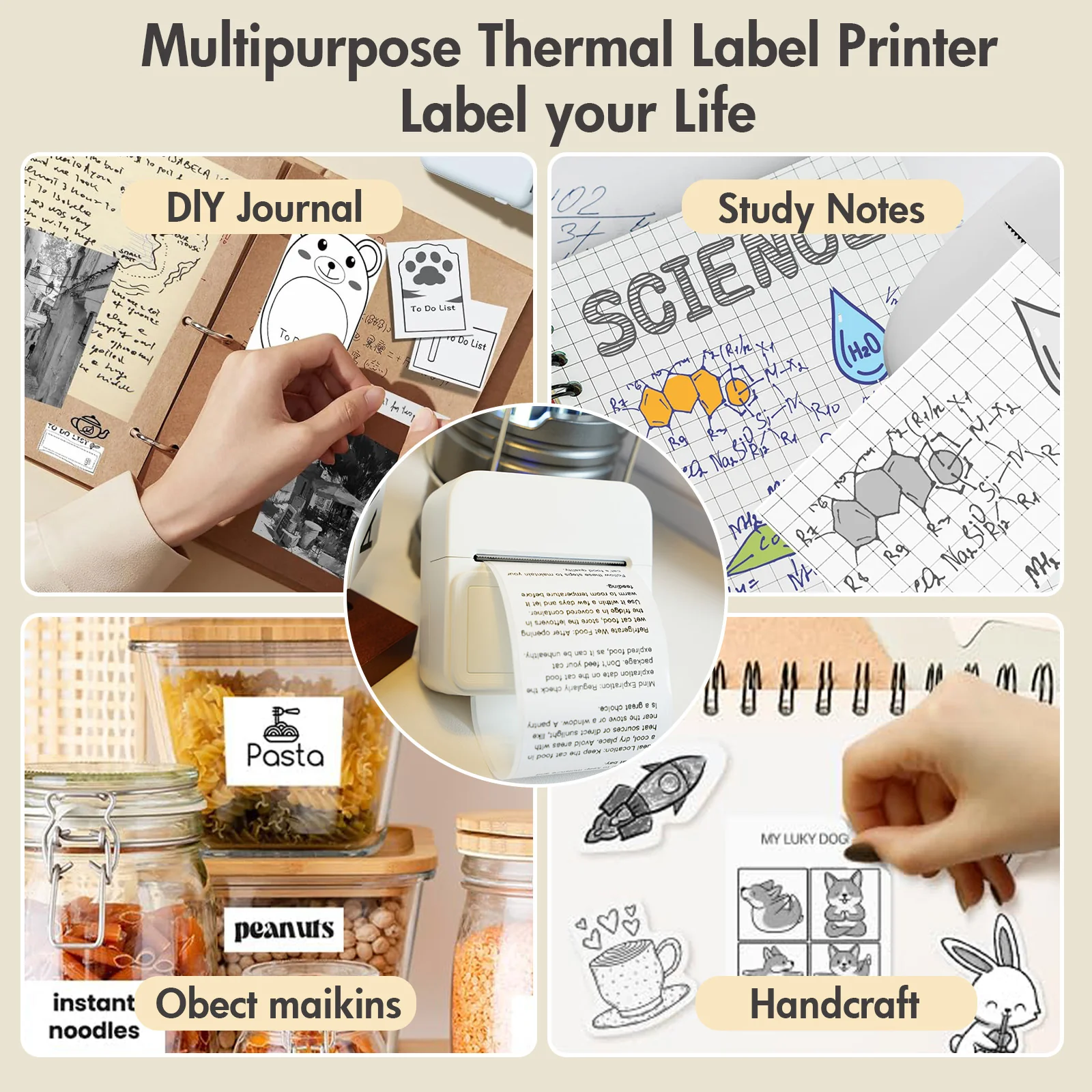 True Image TY2C Label Maker - 2 Inch Inkless Label Printer - USB & Bluetooth Compatible - Image 11