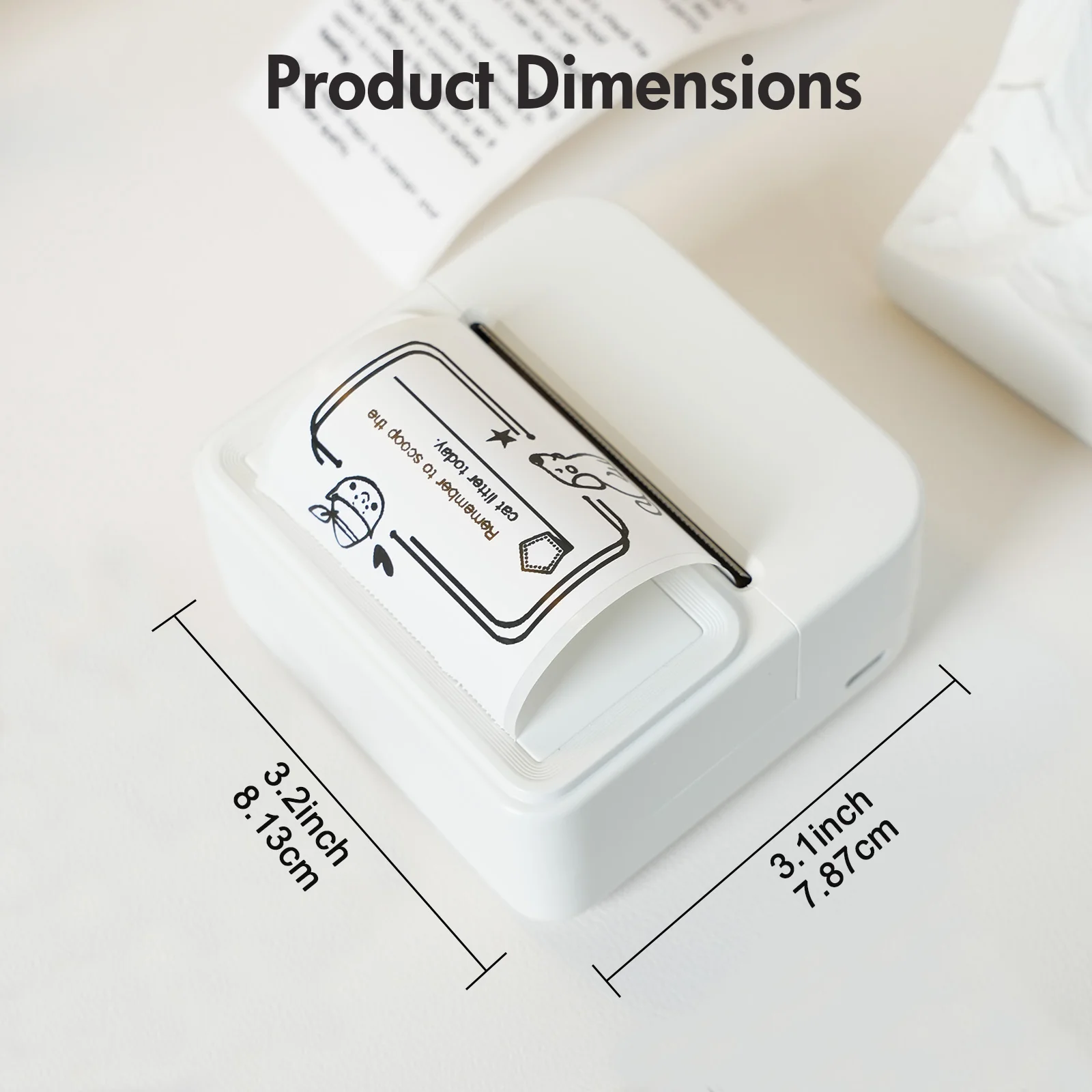 True Image TY2C Label Maker - 2 Inch Inkless Label Printer - USB & Bluetooth Compatible - Image 3