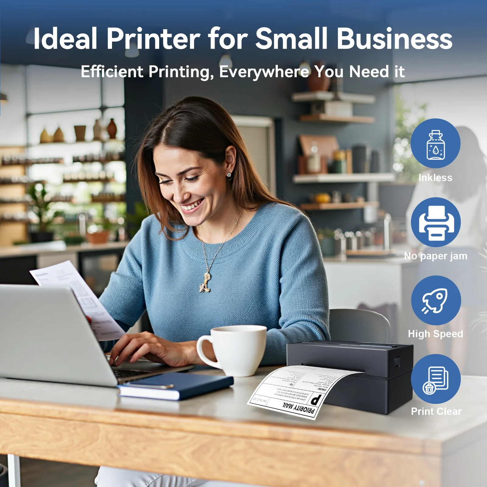 True Image TY813 Thermal Shipping Label Printer 4x6 - USB & Bluetooth Compatible - Image 7