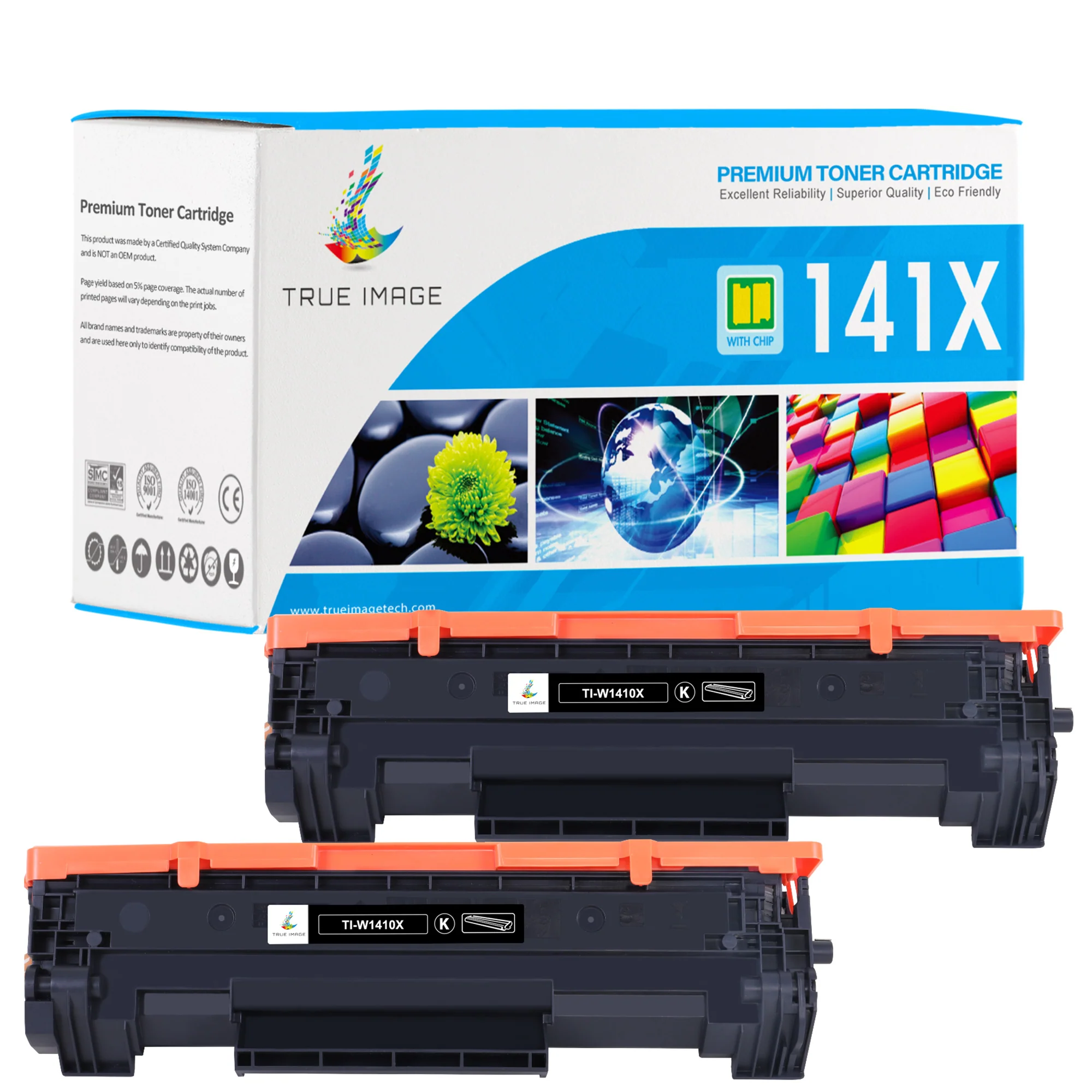 W1410X - Compatible HP 141X Black Toner Cartridge- High Yield - 2-Pack